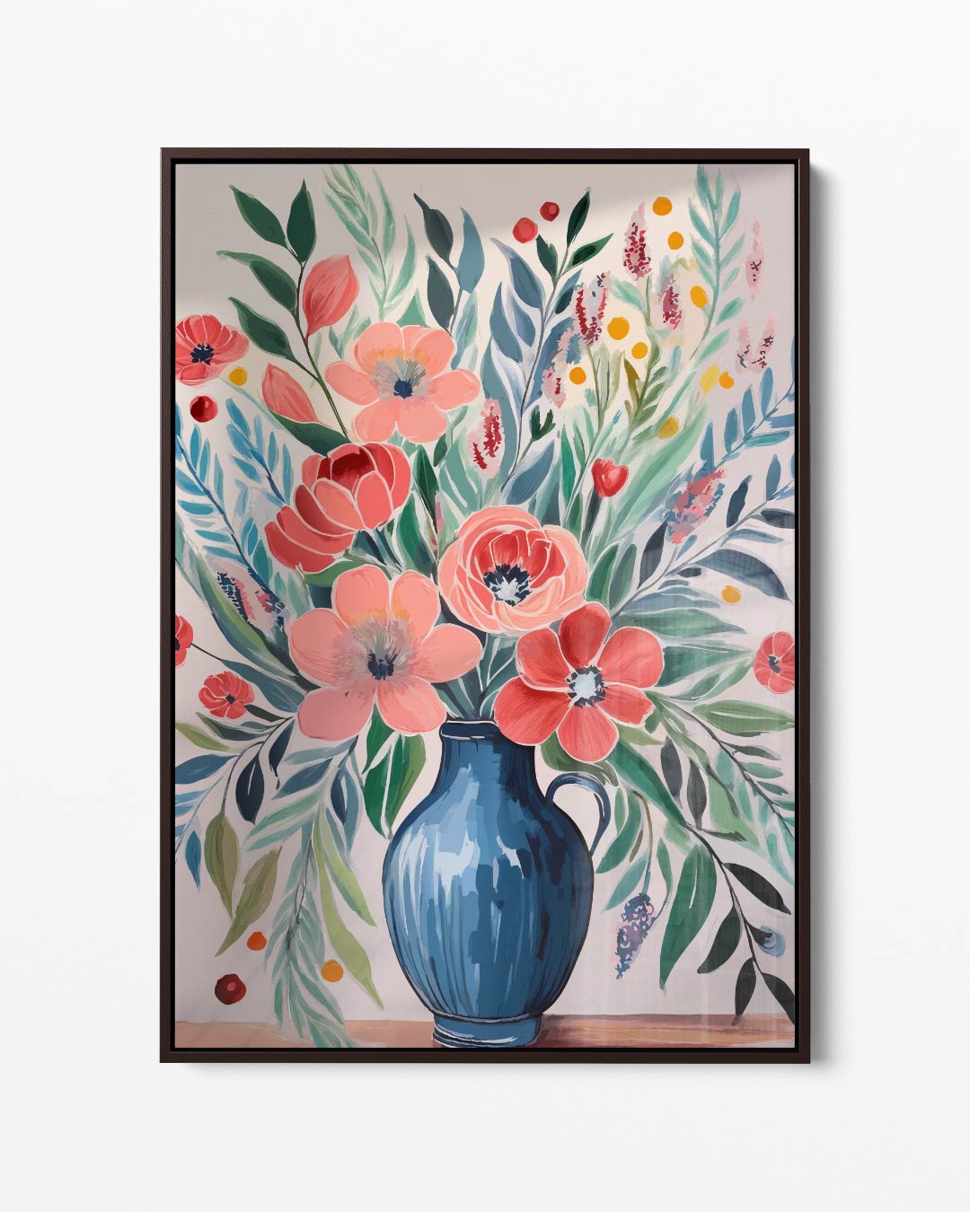 Bloemrijke Vase Kunstwerk-canvas-dibond-plexiglas-wanddecoratie-WallArtistic