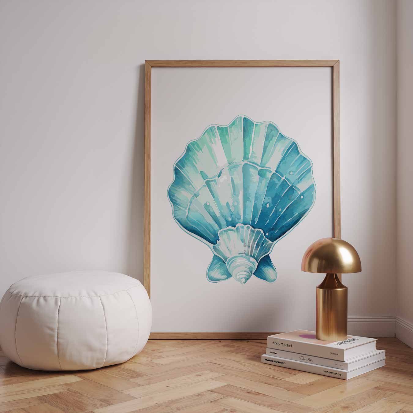 Zeeschelp Aquamarijn Poster-WallArtistic
