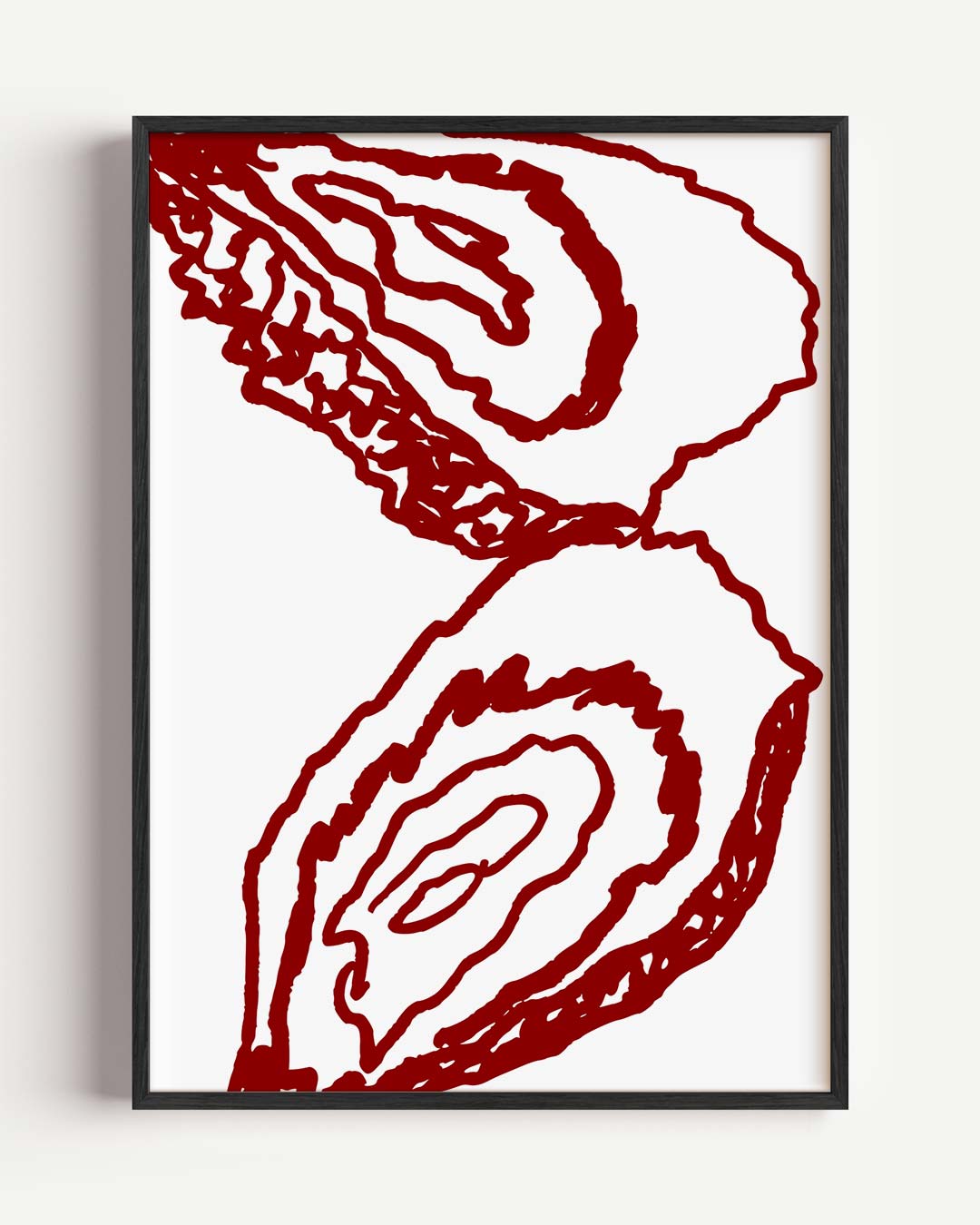 Stijlvolle Rode Schelpen Poster-WallArtistic