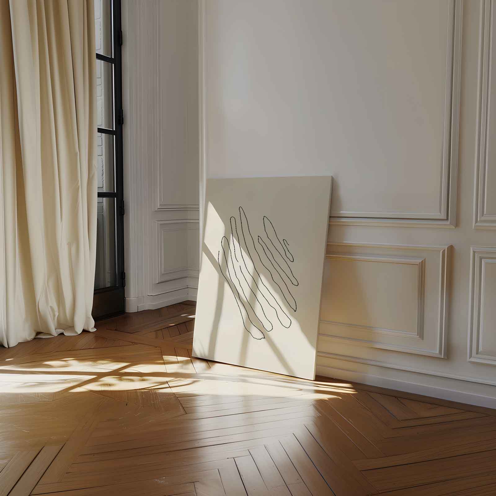 Golvende Lijnen Minimalistische Kunst Kunstwerk-canvas-dibond-plexiglas-wanddecoratie-WallArtistic