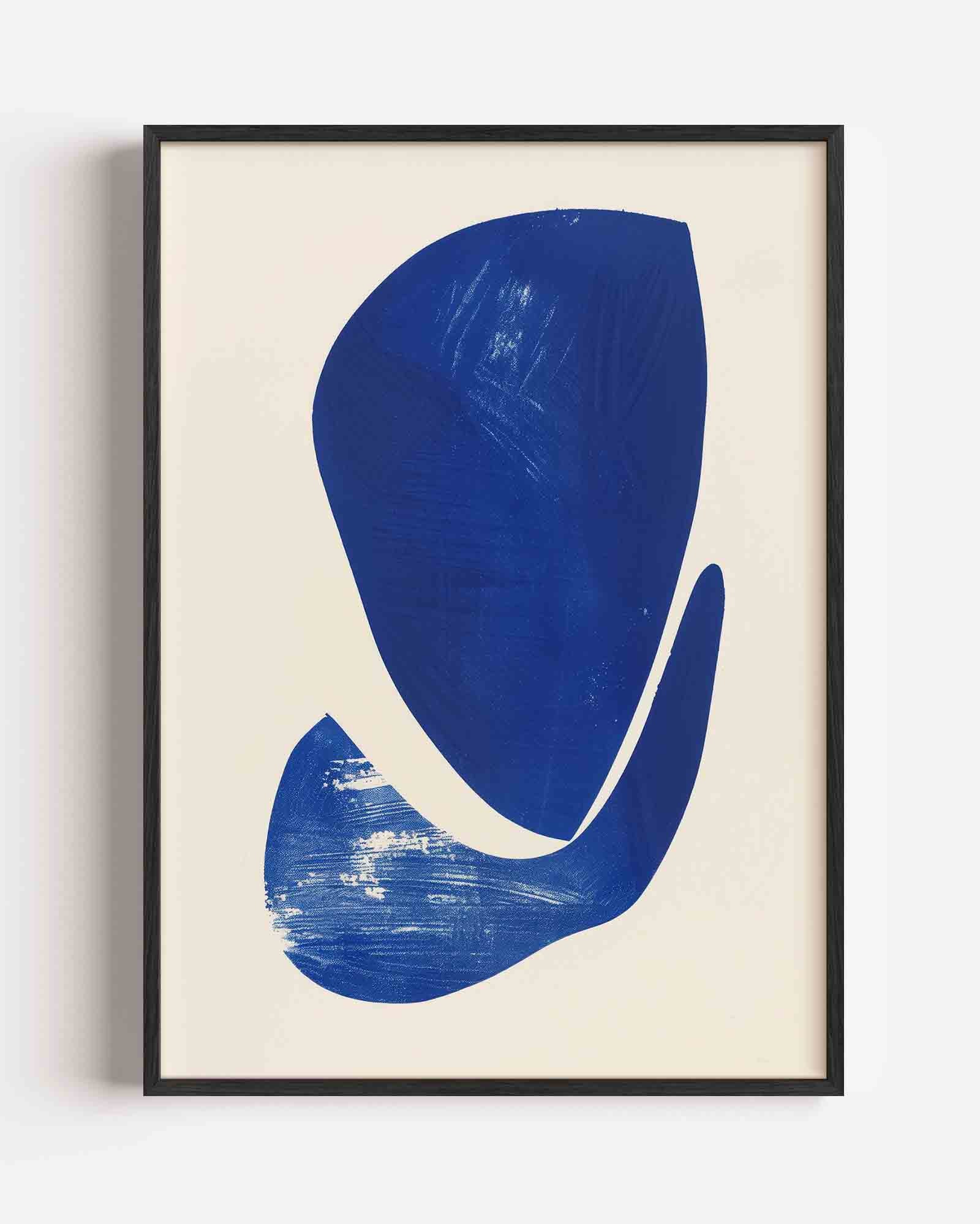 Abstracte blauwe vormen Poster