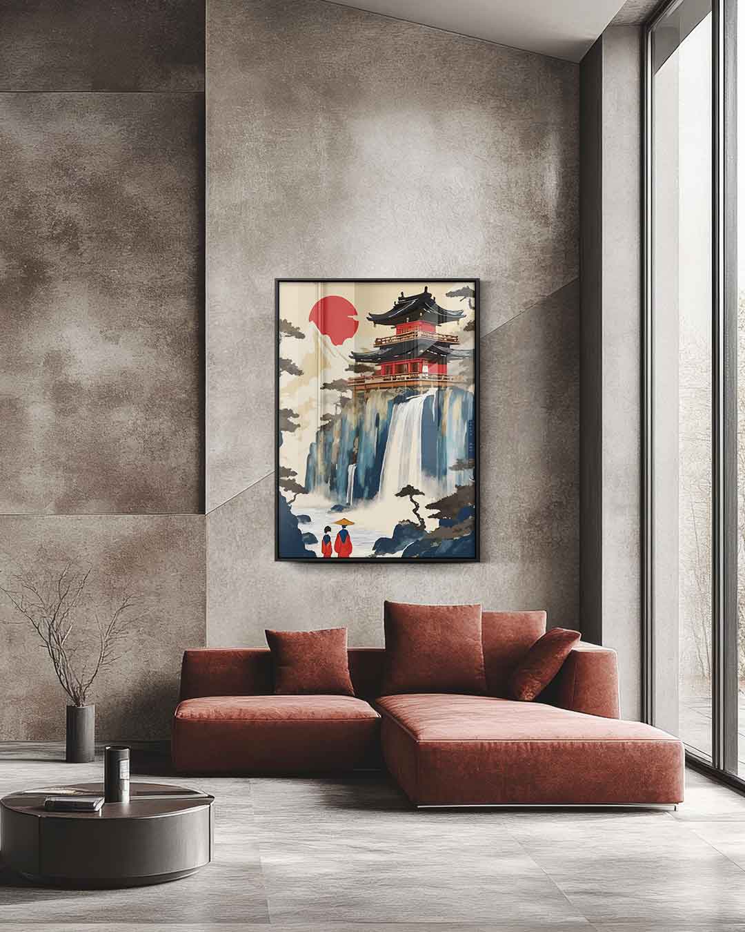 Magisch Japans Tempellandschap Kunstwerk-canvas-dibond-plexiglas-wanddecoratie-WallArtistic
