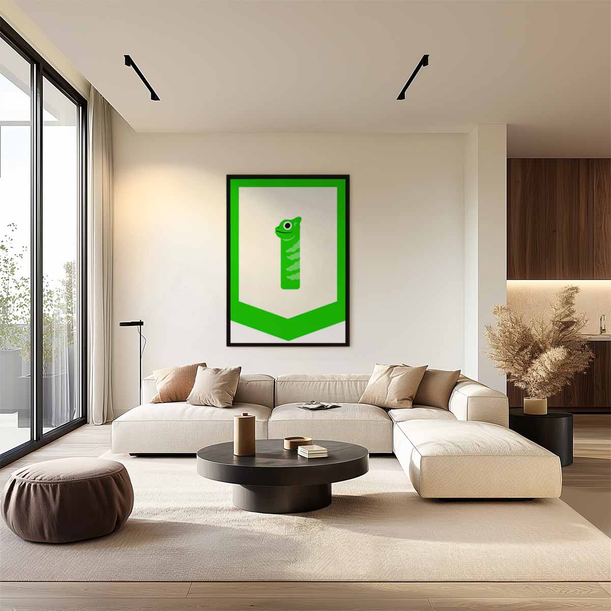 Vrolijke Gecko Illustratie Kunstwerk-canvas-dibond-plexiglas-wanddecoratie-WallArtistic