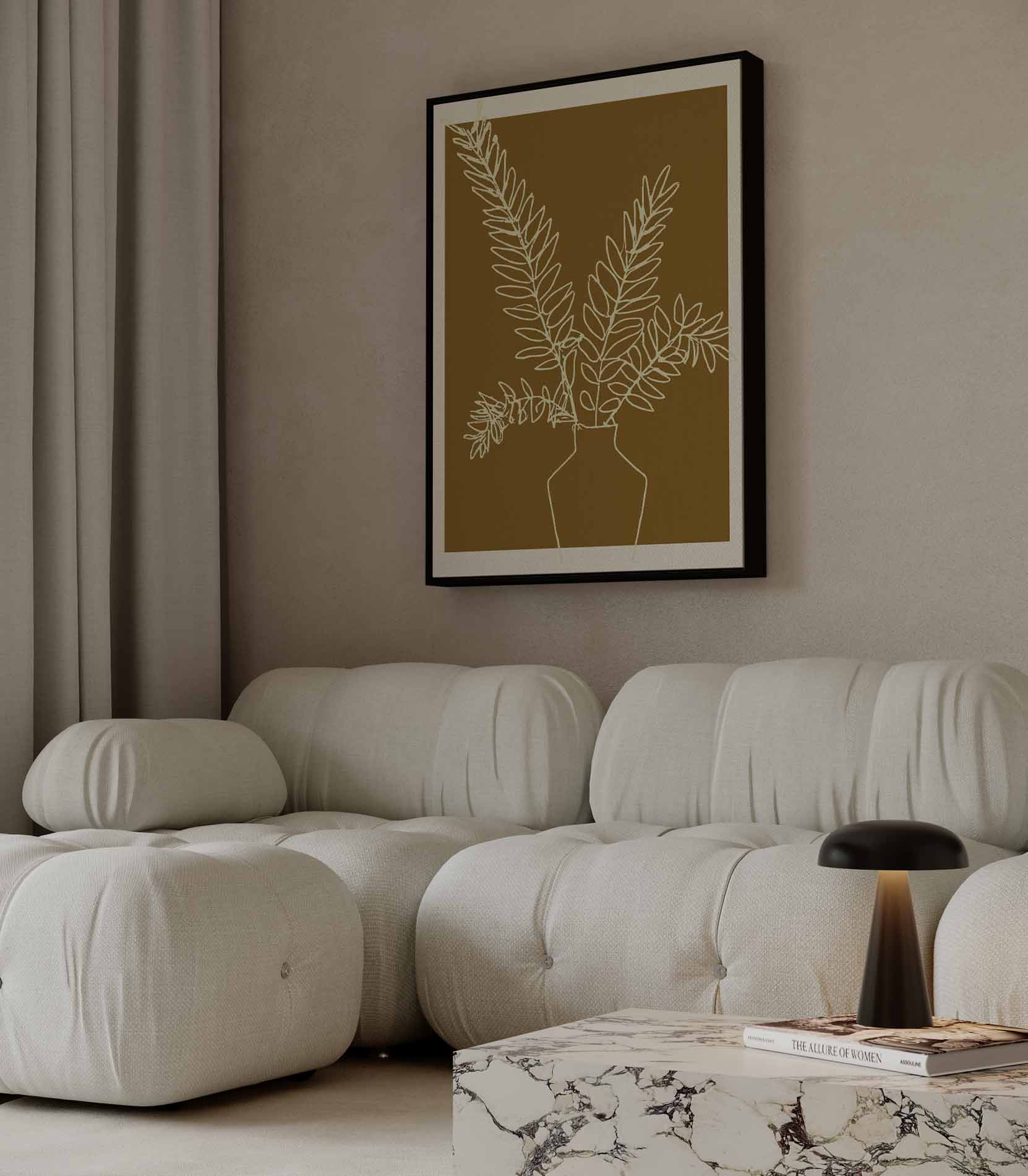 Minimalistische Botanische Illustratie Kunstwerk-canvas-dibond-plexiglas-wanddecoratie-WallArtistic
