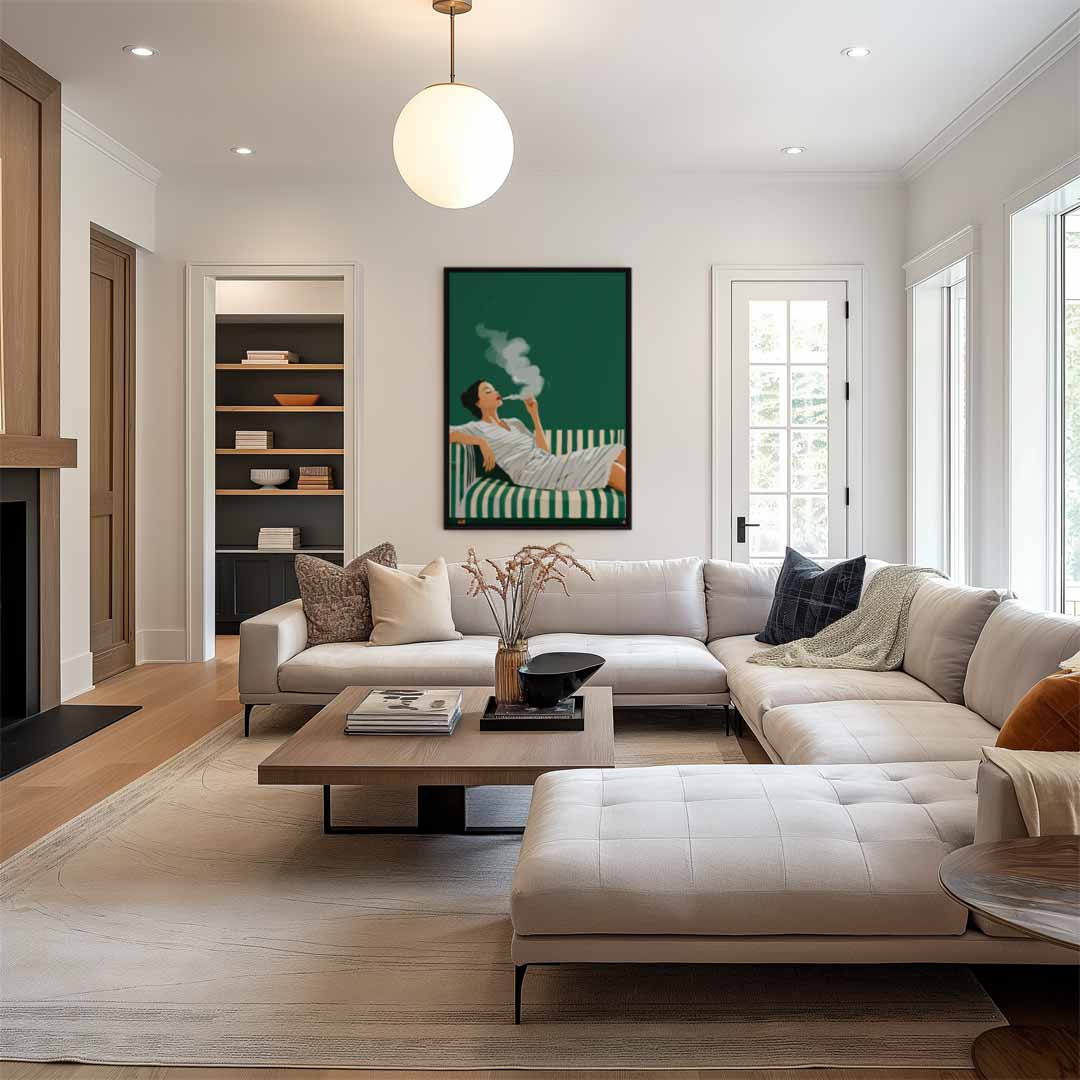 Chill Moment op de Bank Kunstwerk-canvas-dibond-plexiglas-wanddecoratie-WallArtistic