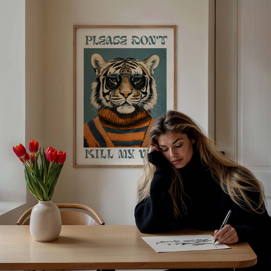 Stoere Tijger Poster-WallArtistic
