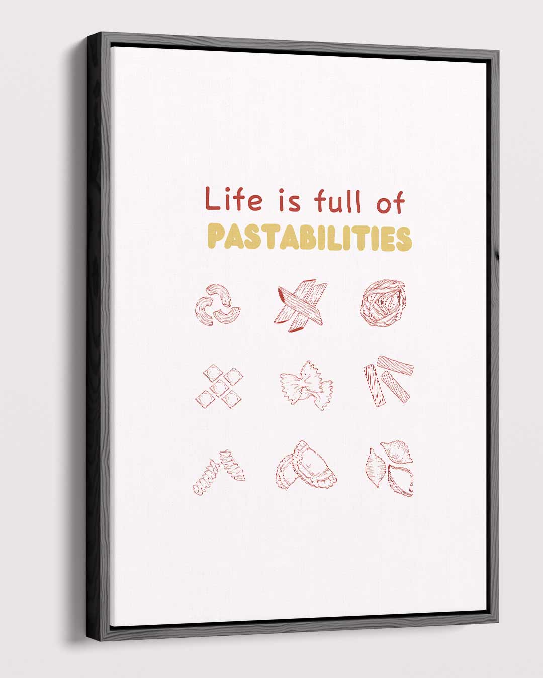 Levenslustige Pasta Creativiteit Kunstwerk-canvas-dibond-plexiglas-wanddecoratie-WallArtistic