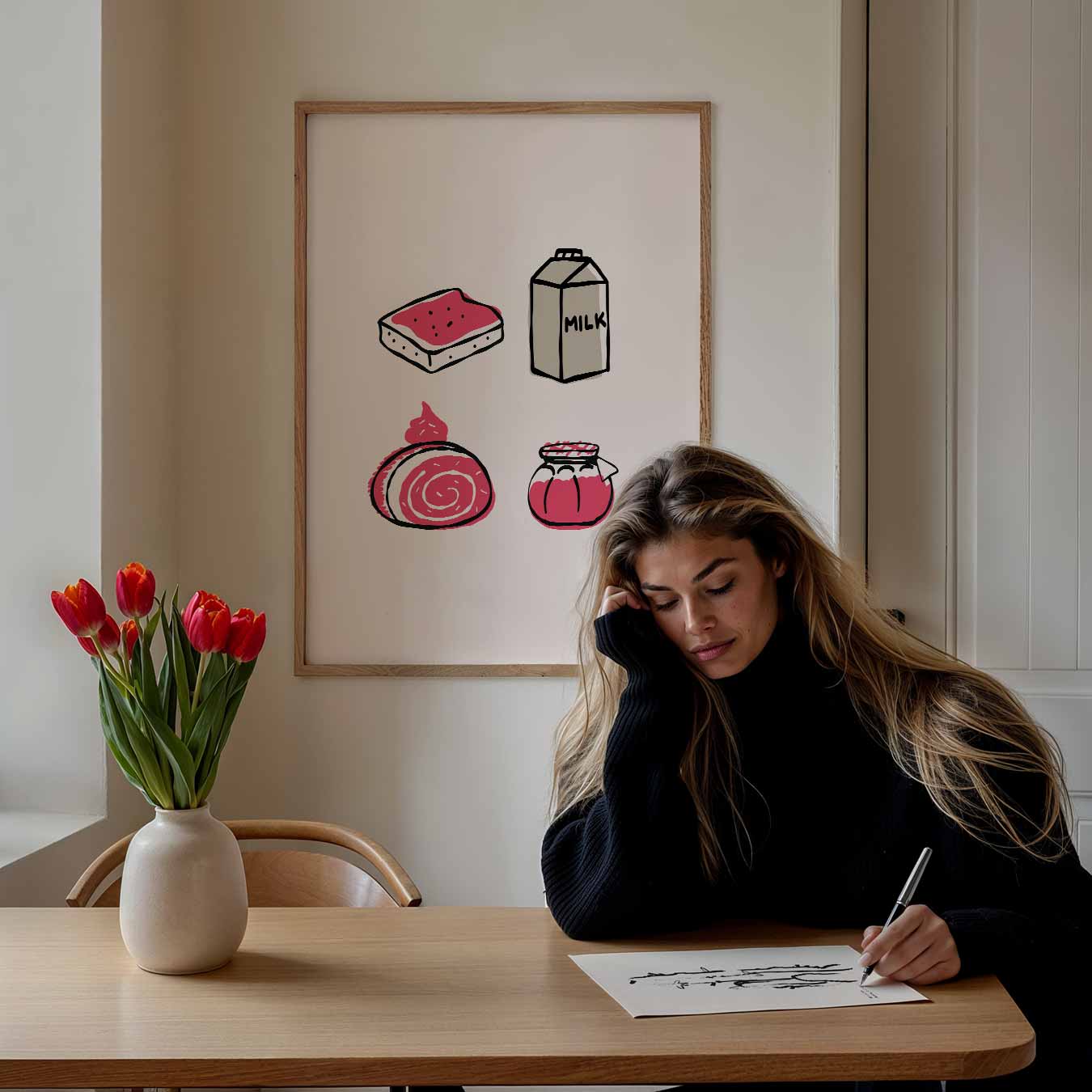 Speelse Foodie Illustraties Poster