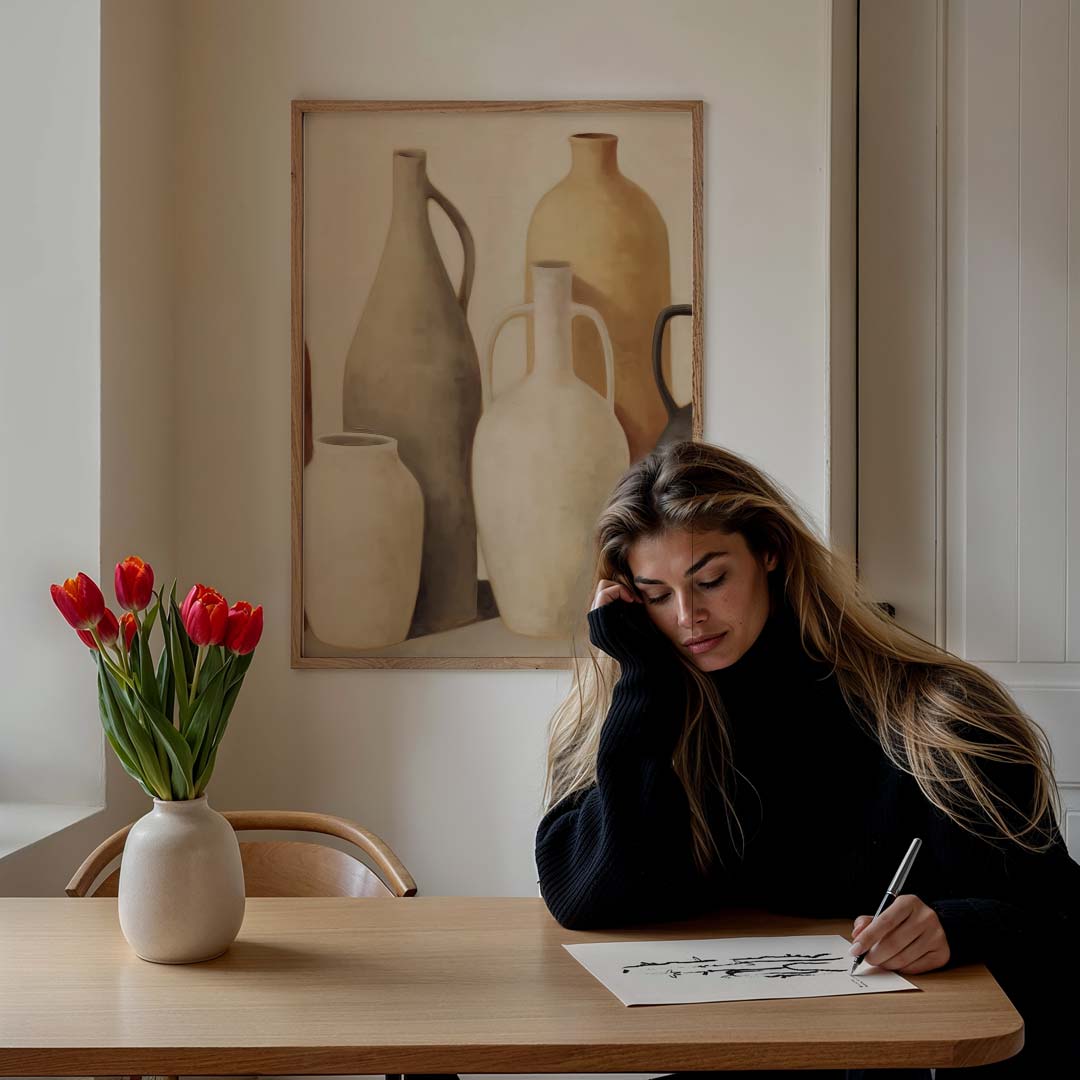 Rustieke Vazen Poster-WallArtistic