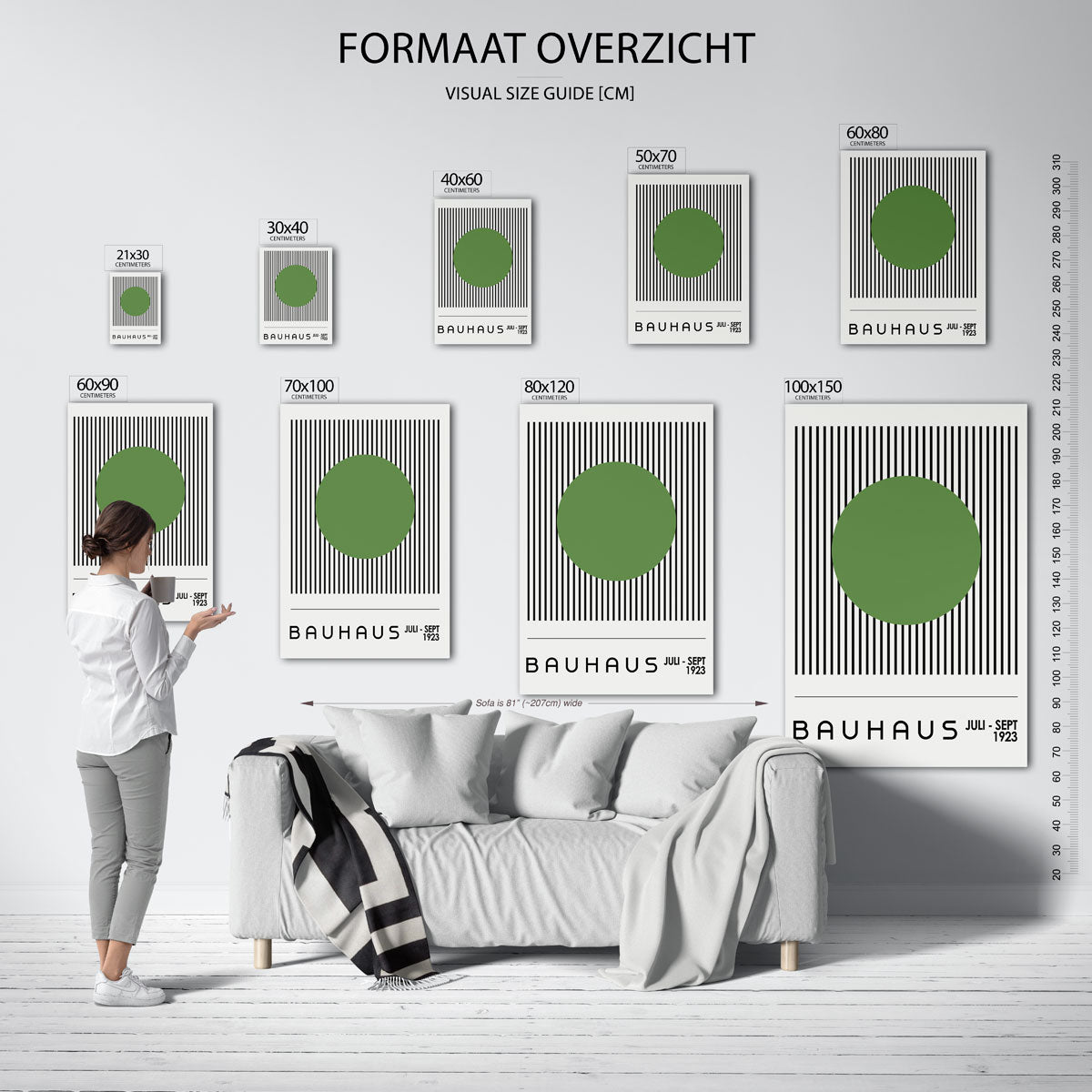 Lijnen en cirkel Poster