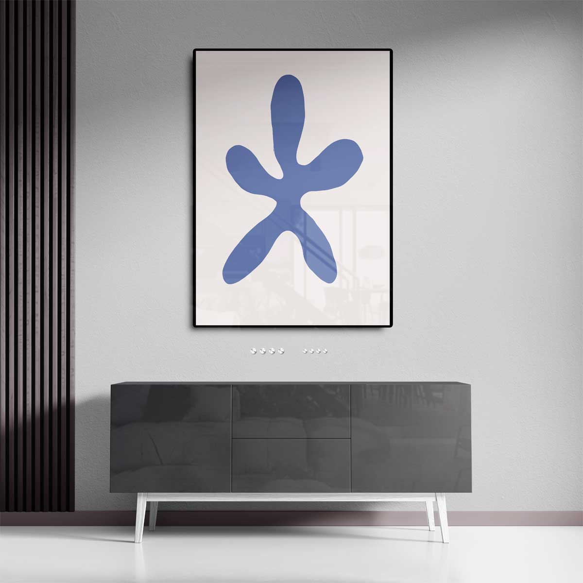 Abstracte Bloemvorm Op Licht Roze Achtergrond Kunstwerk-canvas-dibond-plexiglas-wanddecoratie-WallArtistic