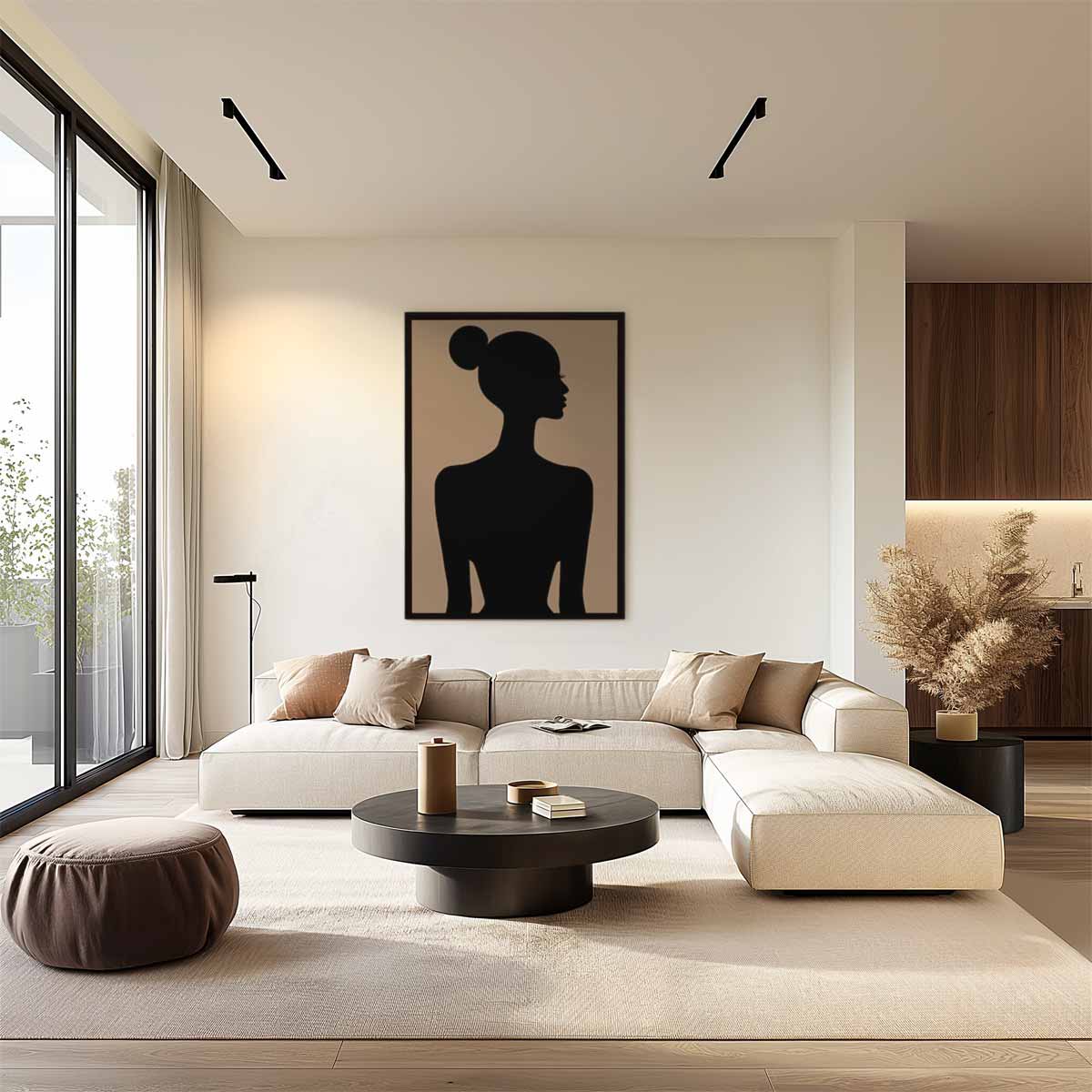 Elegante Schaduw Silhouet Kunstwerk-canvas-dibond-plexiglas-wanddecoratie-WallArtistic