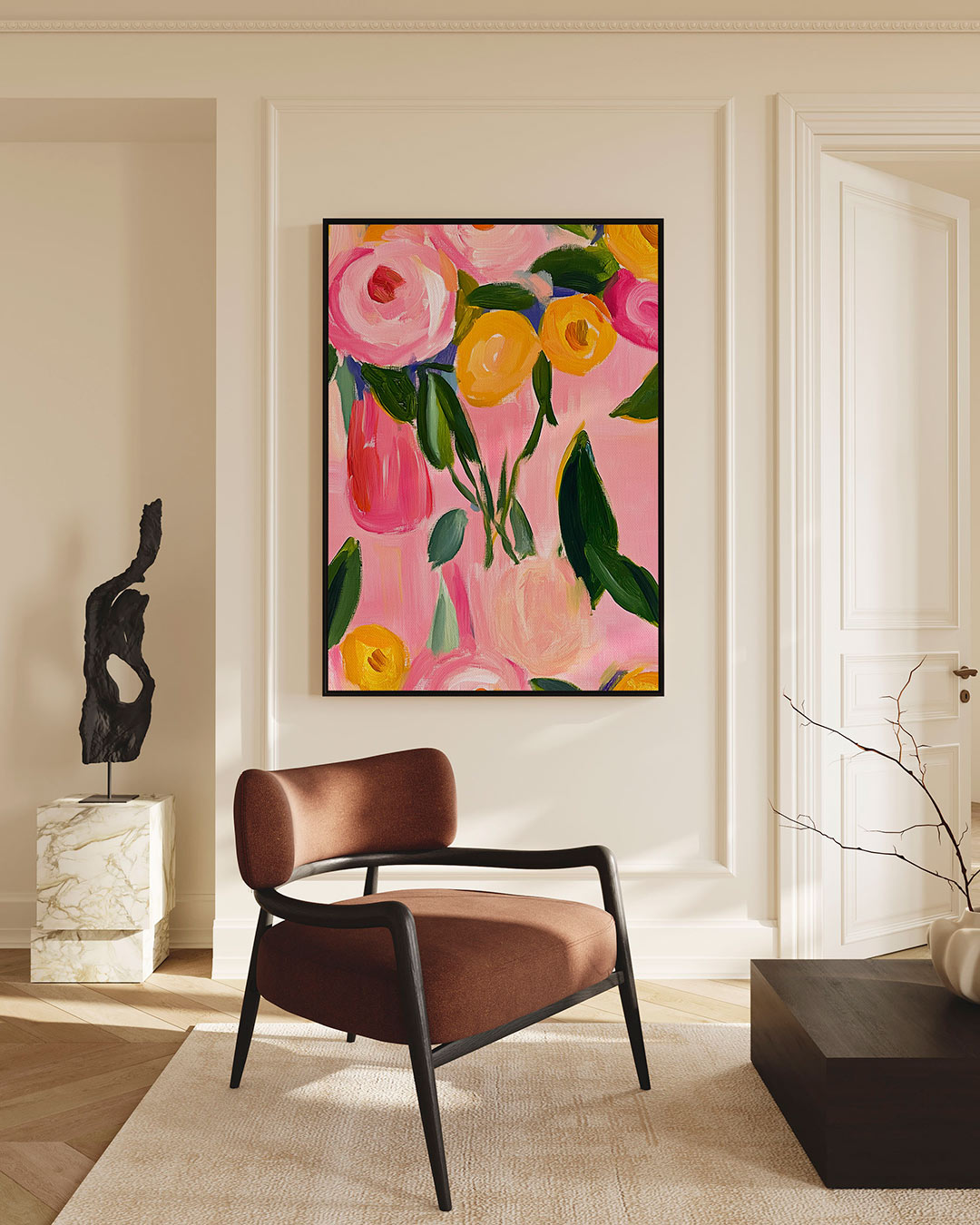 Bloemrijke kleurenexplosie Kunstwerk
