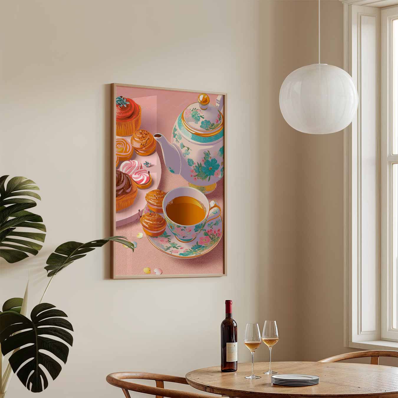Pastelkleurige High Tea Poster-WallArtistic