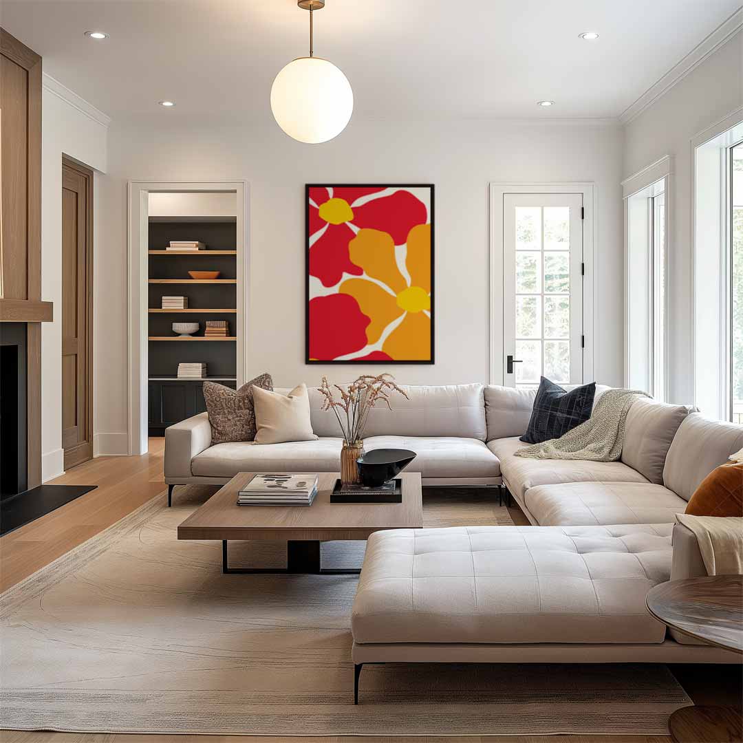 Bloemrijke Kleurexplosie Kunstwerk-canvas-dibond-plexiglas-wanddecoratie-WallArtistic