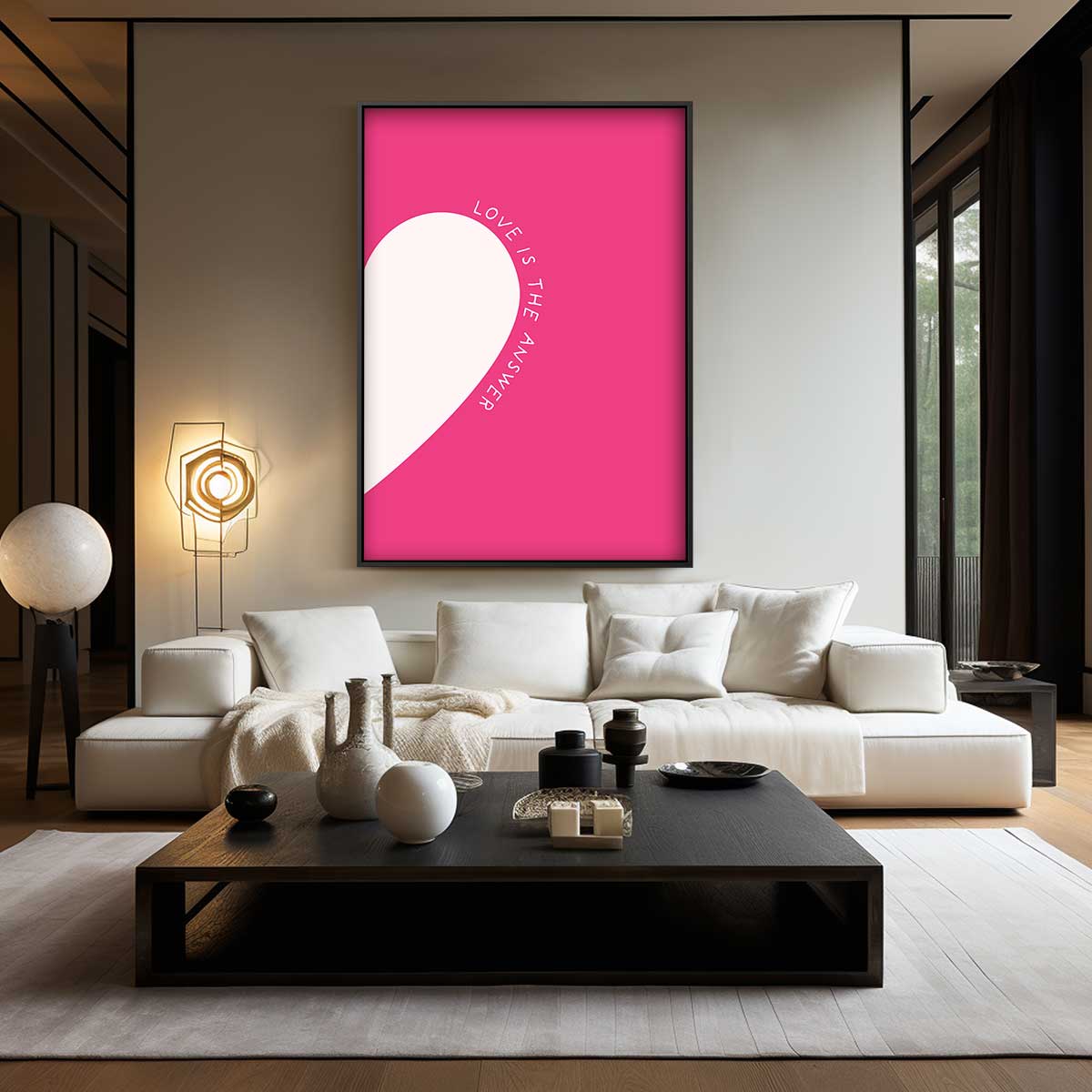 Liefde is het Antwoord Canvas Kunstwerk-canvas-dibond-plexiglas-wanddecoratie-WallArtistic