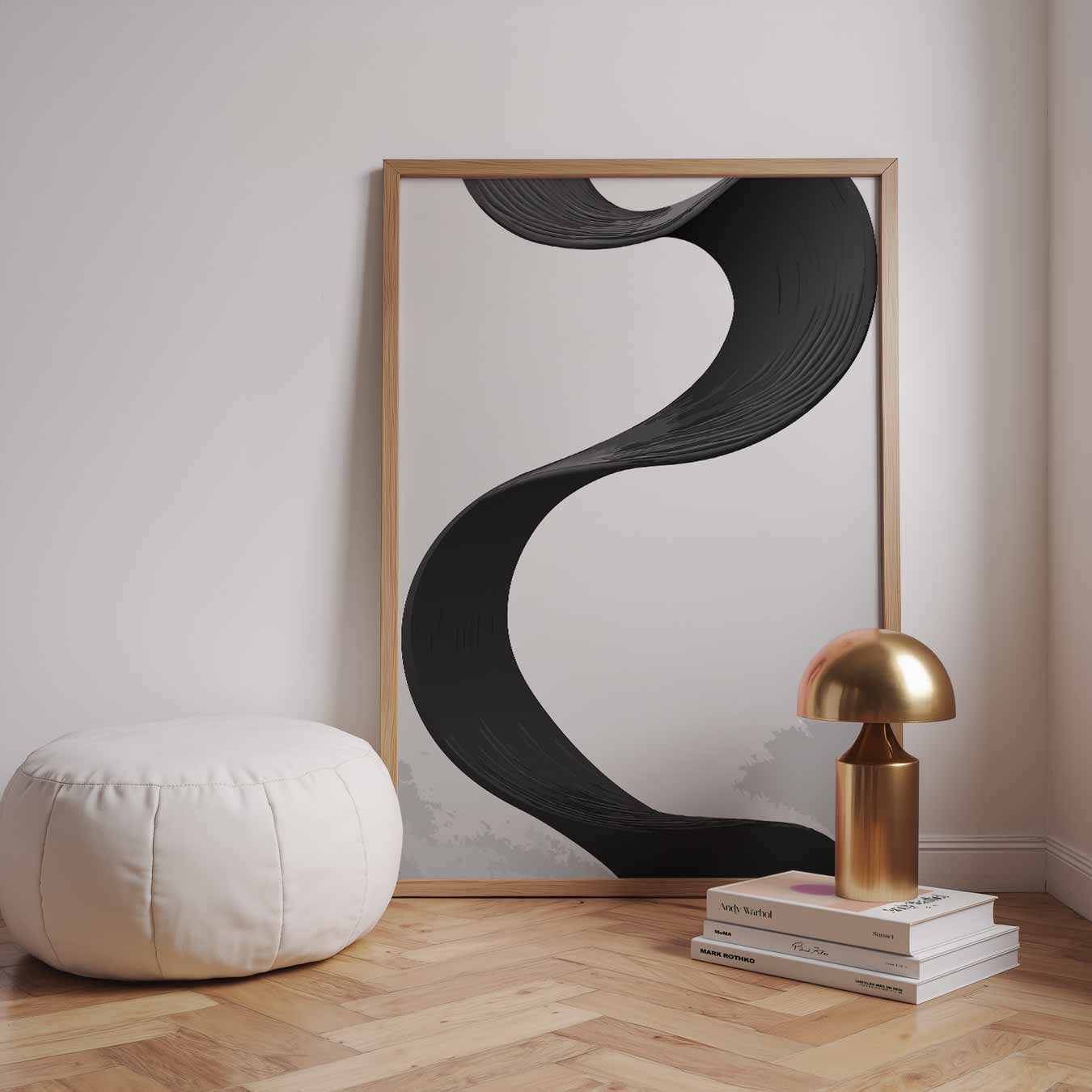 Elegante Zwarte Abstractie Poster