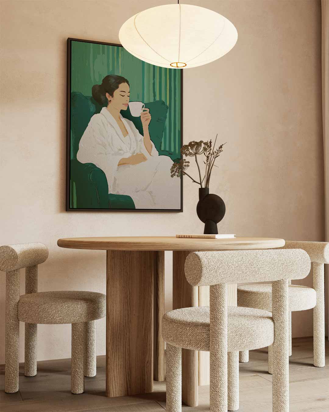 Ontspanning in Groen Kunstwerk-canvas-dibond-plexiglas-wanddecoratie-WallArtistic