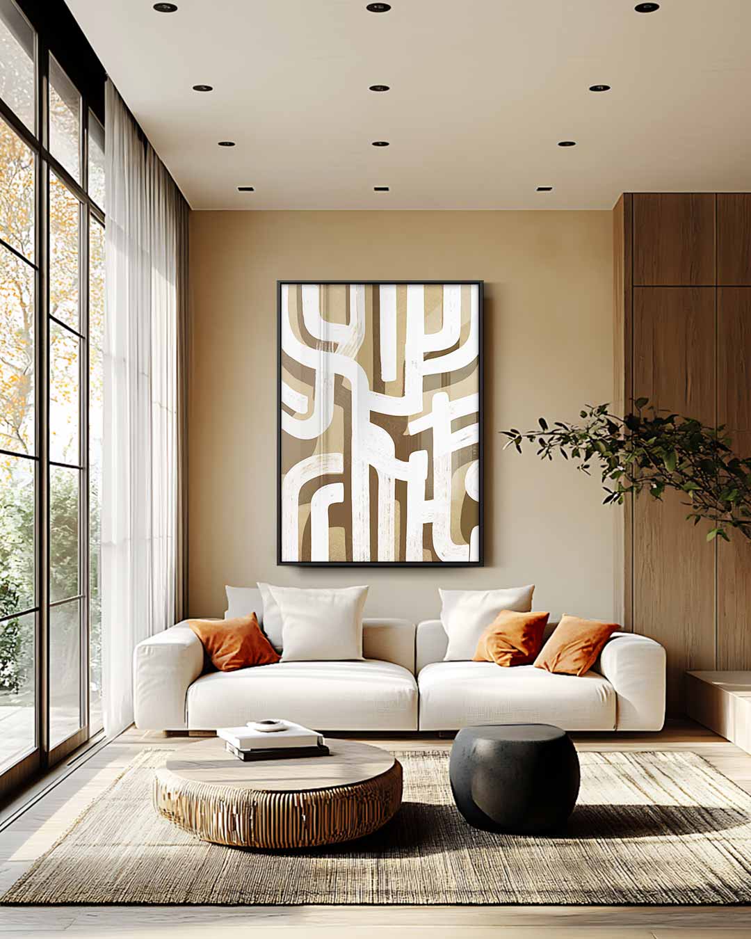 Krachtige Abstracte Patroon Kunstwerk-canvas-dibond-plexiglas-wanddecoratie-WallArtistic