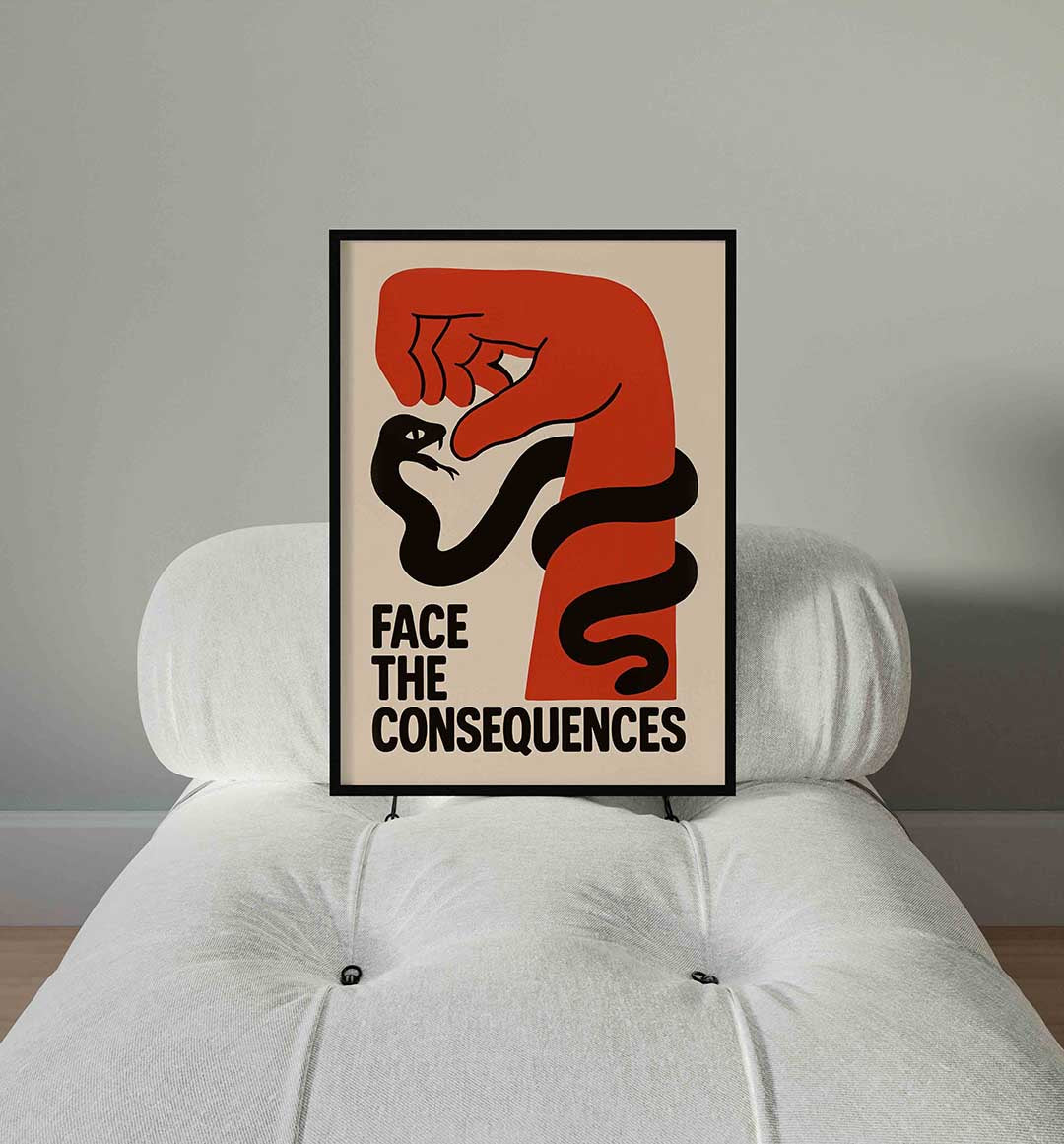 Hand en slang Poster