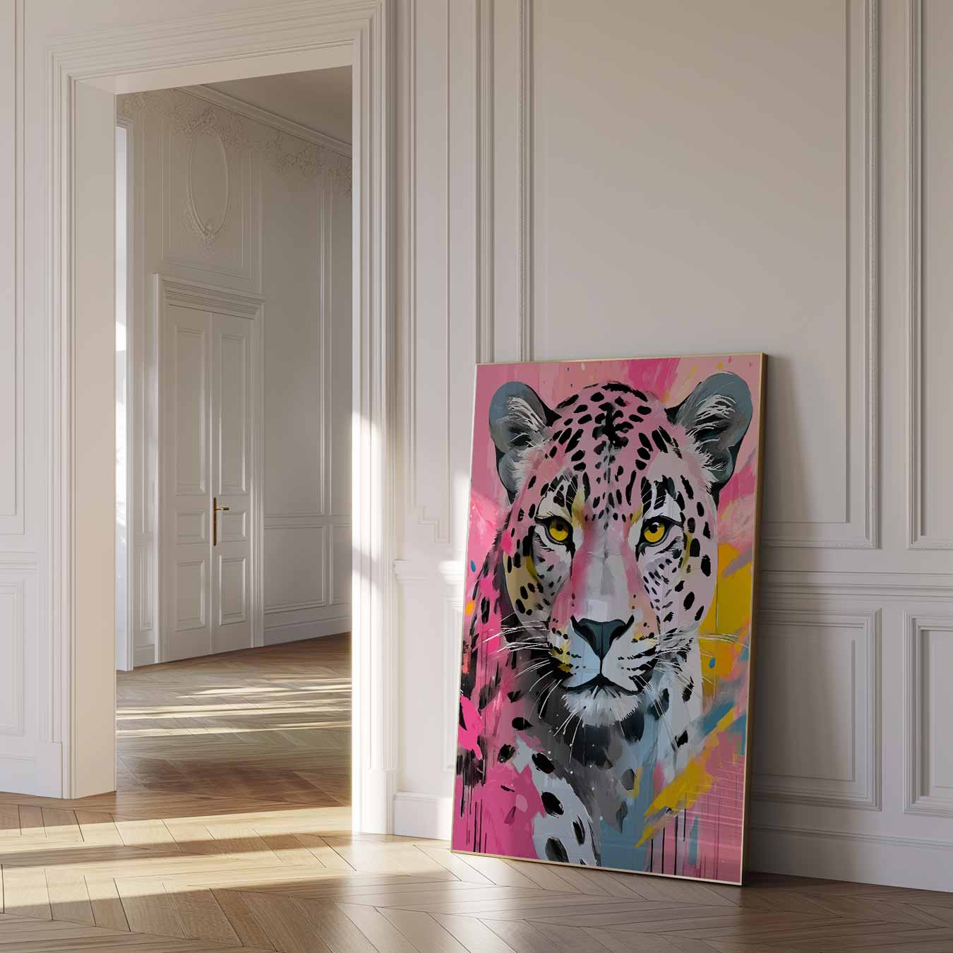 Kleurrijke Luipaard Kunstposter-WallArtistic