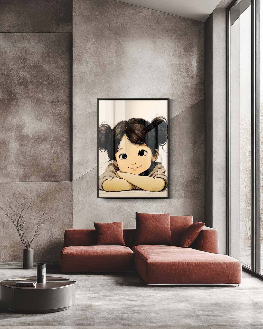 Stralende Kinderblik Kunstwerk-canvas-dibond-plexiglas-wanddecoratie-WallArtistic