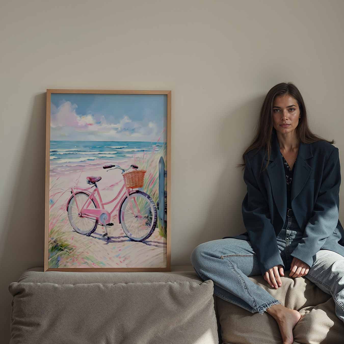 Zomerse Fietstocht aan Zee Poster-WallArtistic