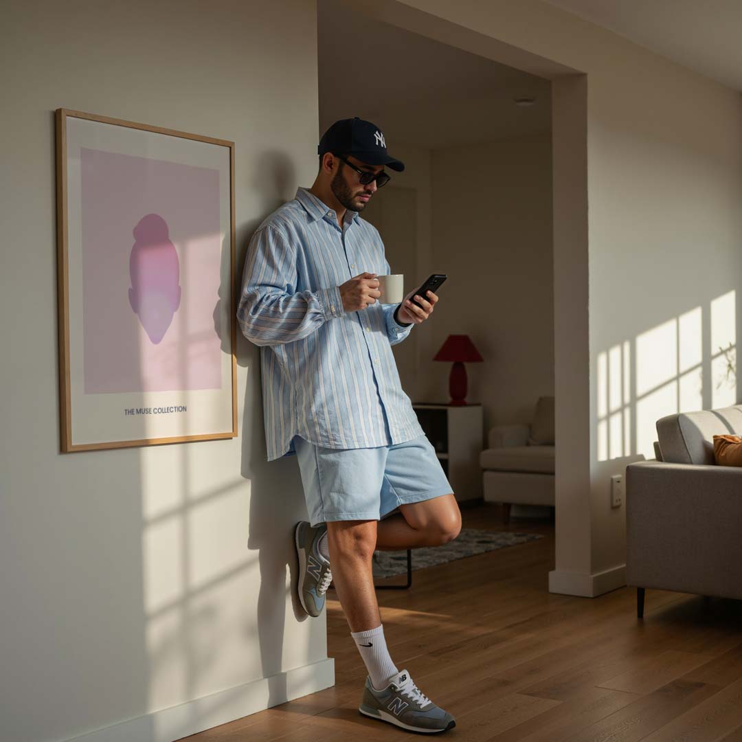 Vrolijke Pastelportret Poster-WallArtistic