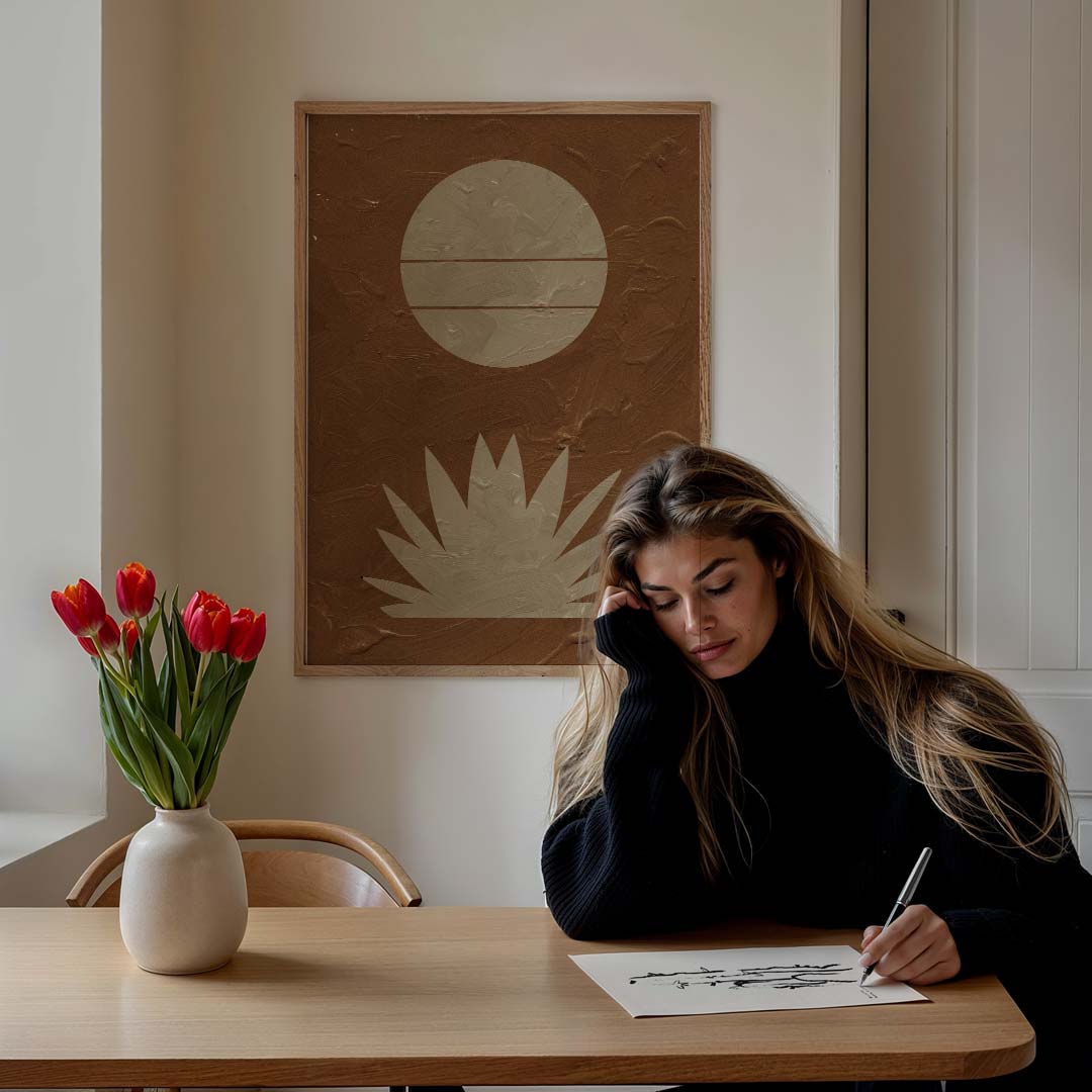 Zonsondergang in de Woestijn Poster-WallArtistic