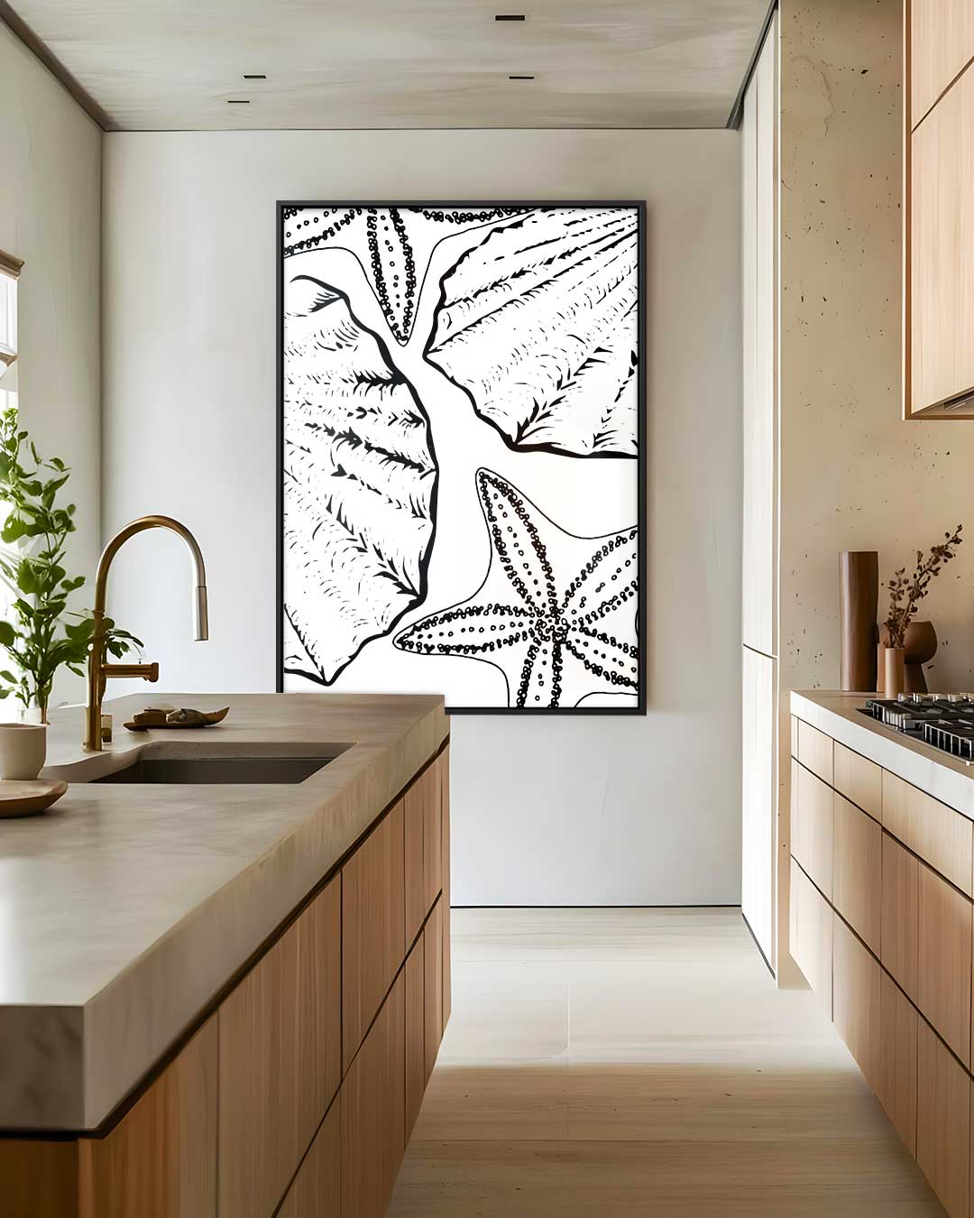 Zeesterren en Schelpen Avontuur Kunstwerk-canvas-dibond-plexiglas-wanddecoratie-WallArtistic