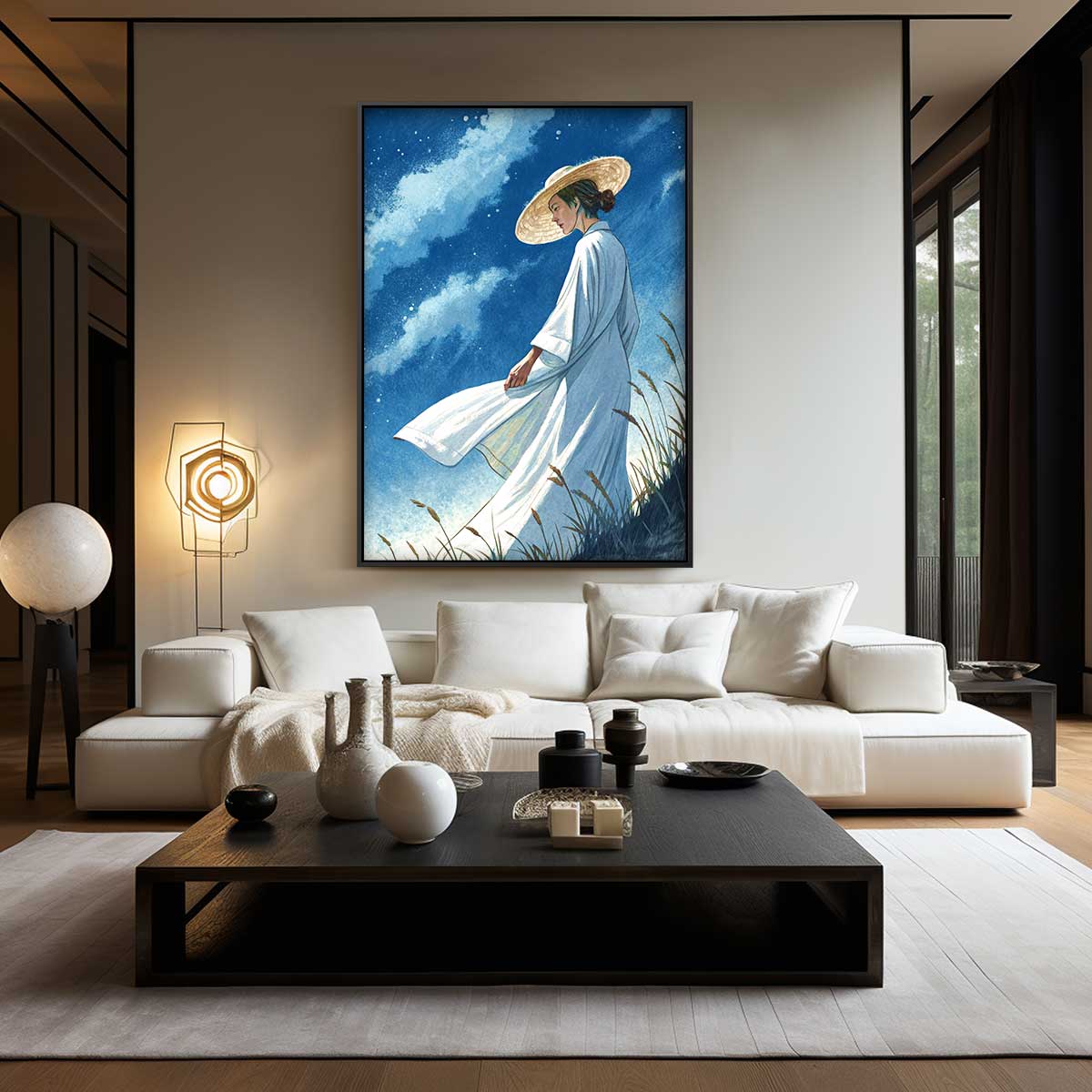 Dromerige Nachtwandeling Kunstwerk-canvas-dibond-plexiglas-wanddecoratie-WallArtistic