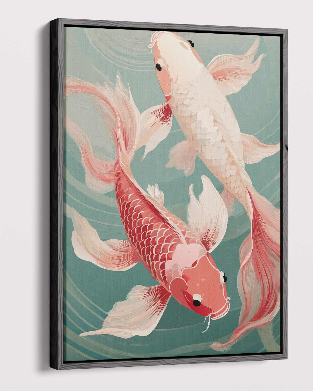 Koi Vissen in Beweging Kunstwerk-canvas-dibond-plexiglas-wanddecoratie-WallArtistic