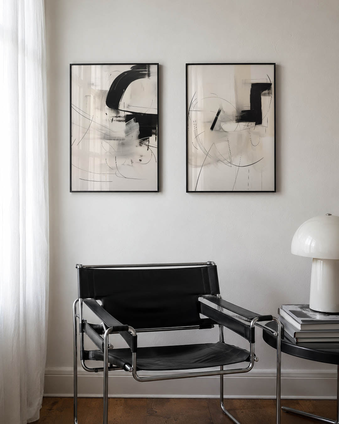 Zwart wit dynamiek Posterset
