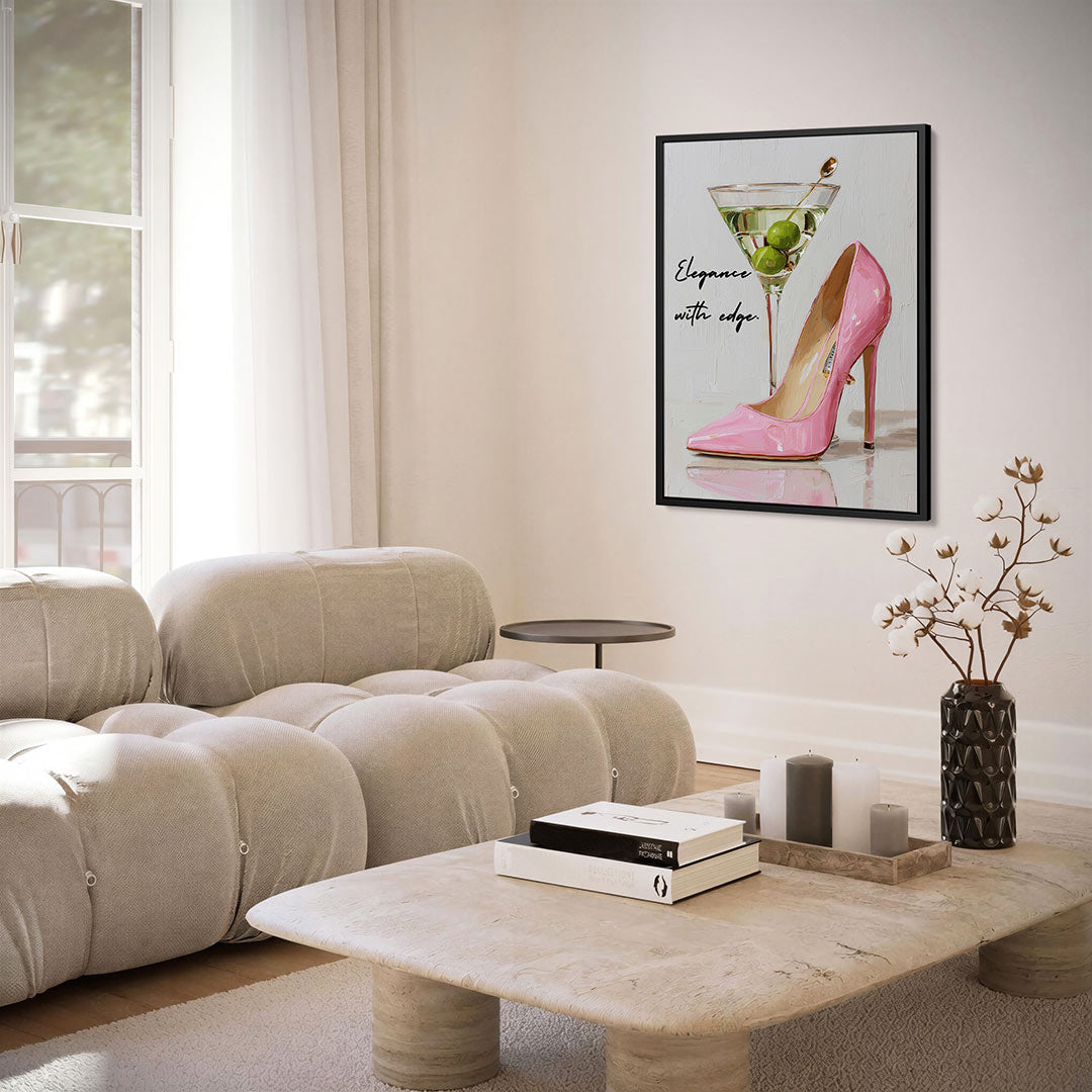 Cocktail en schoen Kunstwerk