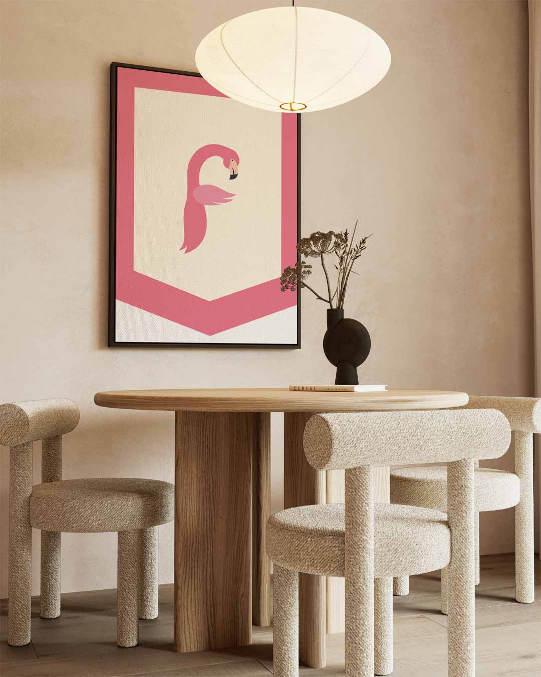 Flamingo Elegantie Kunstwerk-canvas-dibond-plexiglas-wanddecoratie-WallArtistic