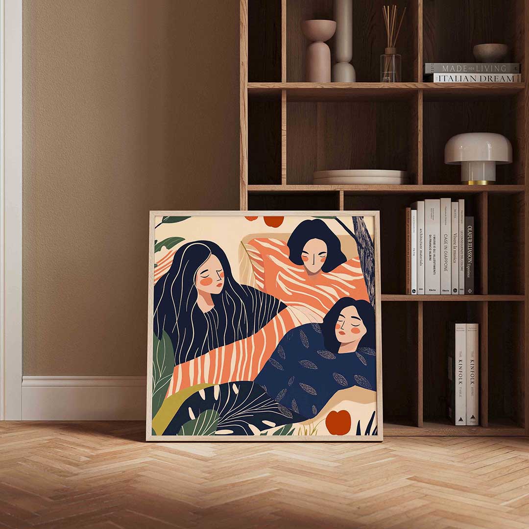 Drie figuren met patronen Poster