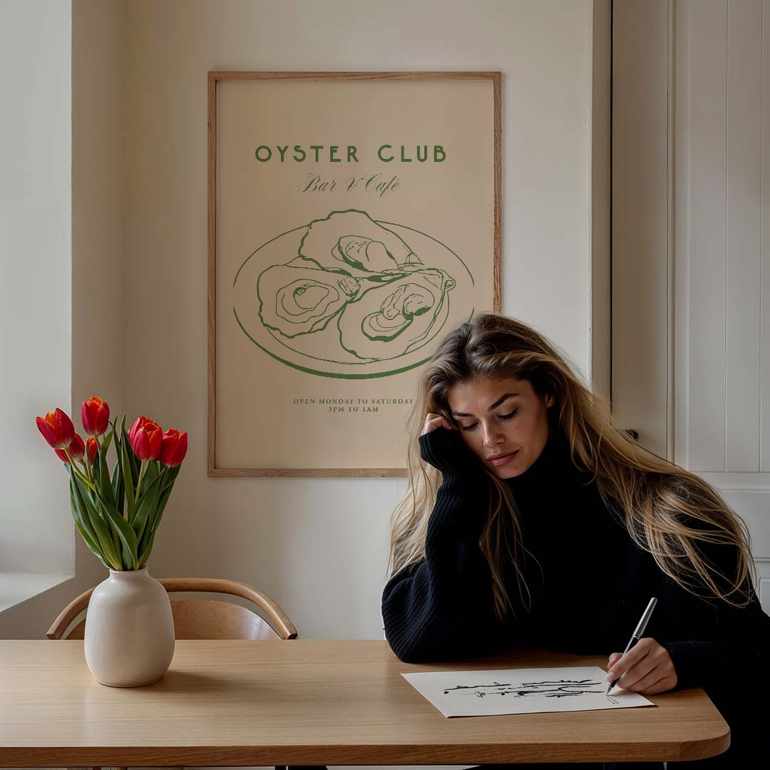 Elegante Oyster Club Poster-WallArtistic