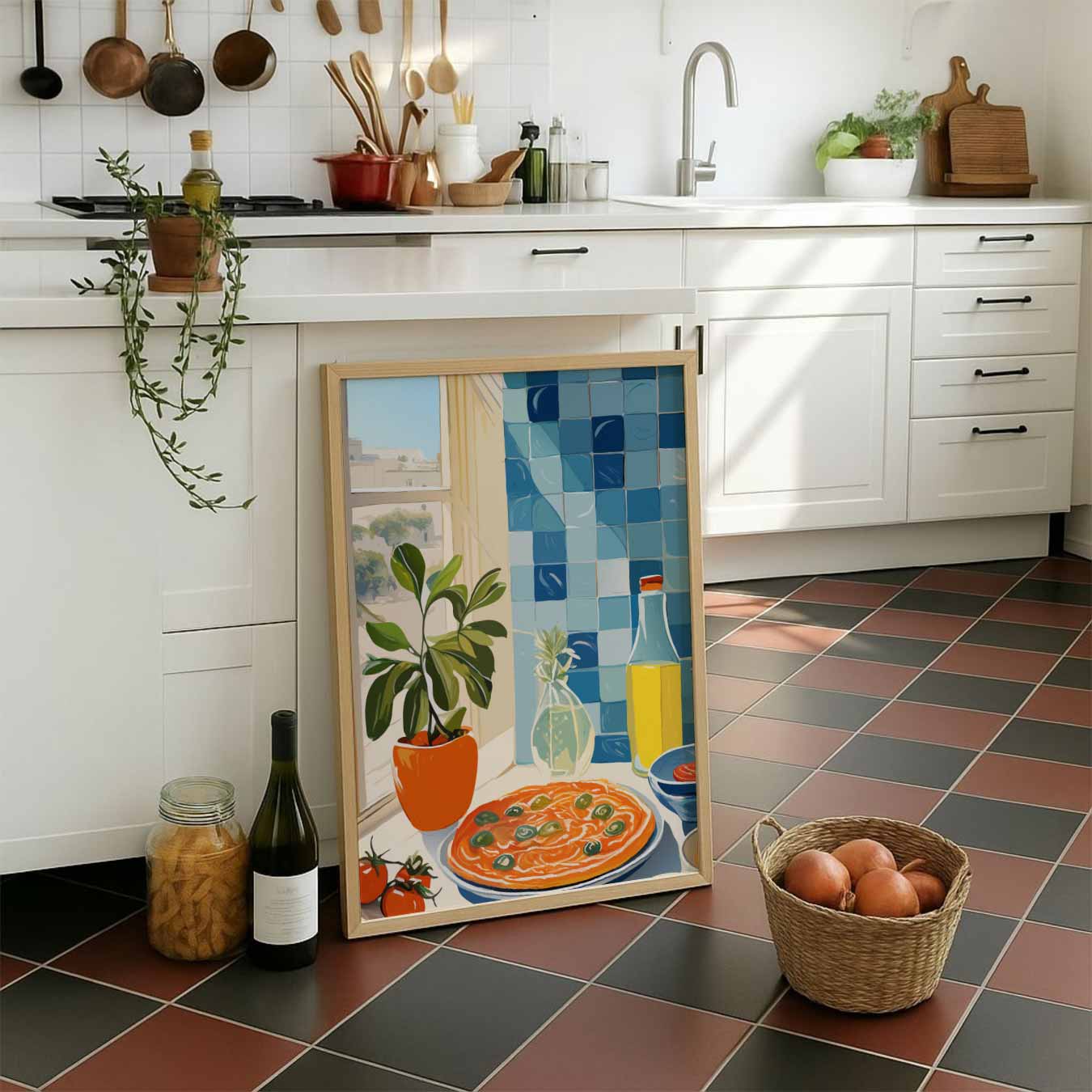 Mediterrane Keuken Charm Poster-WallArtistic
