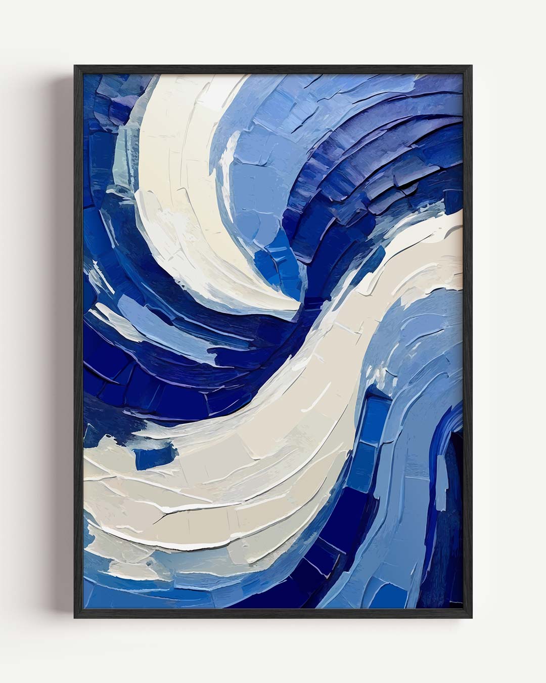 Abstracte Blauwe Swirl Poster-WallArtistic