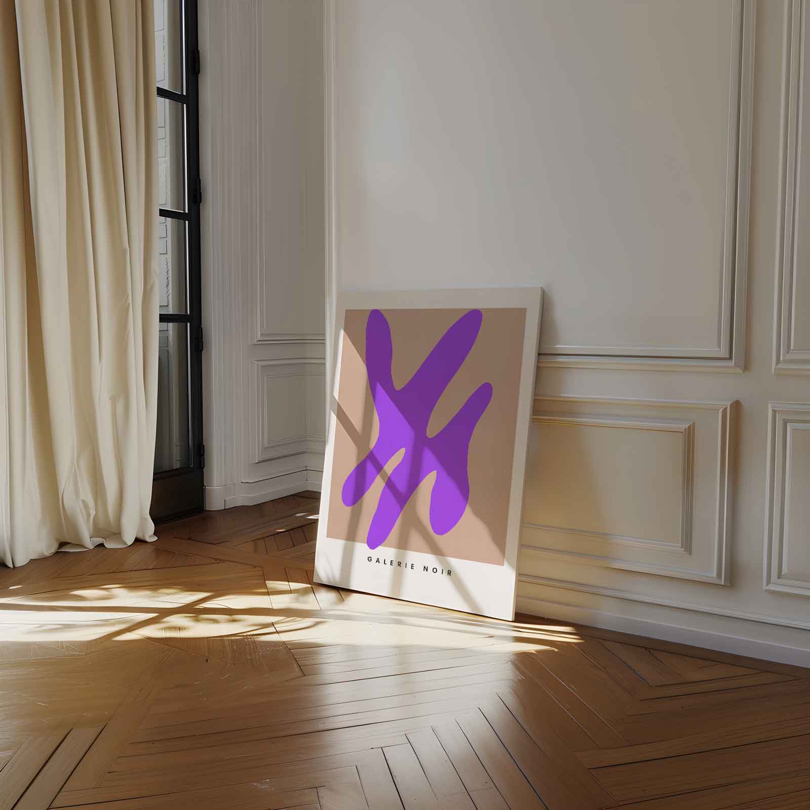 Vrolijke Paarse Abstractie Kunstwerk-canvas-dibond-plexiglas-wanddecoratie-WallArtistic