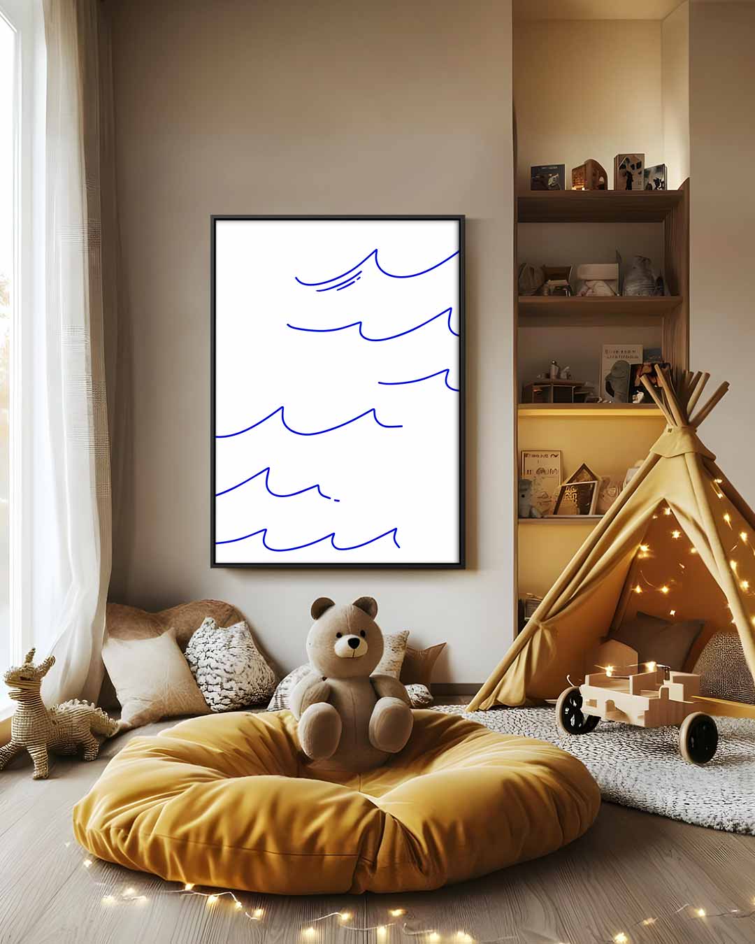 Blauwe Golven Kunstwerk-canvas-dibond-plexiglas-wanddecoratie-WallArtistic