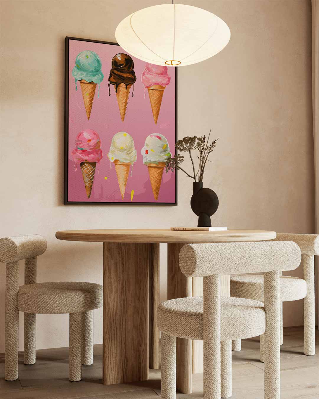 Kleurrijke IJshoorntjes Fantasie Kunstwerk-canvas-dibond-plexiglas-wanddecoratie-WallArtistic