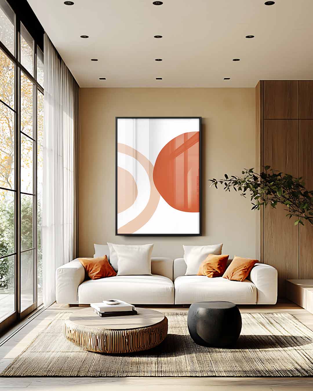 Abstracte Zonnekringen Canvas Kunstwerk-canvas-dibond-plexiglas-wanddecoratie-WallArtistic