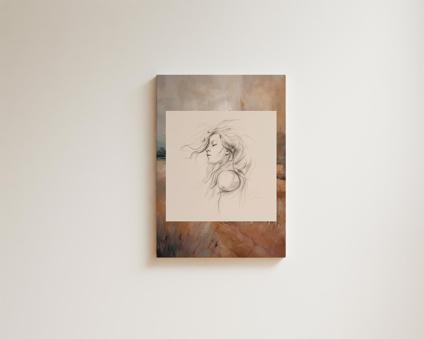 Dromerig Portret Kunstwerk-canvas-dibond-plexiglas-wanddecoratie-WallArtistic