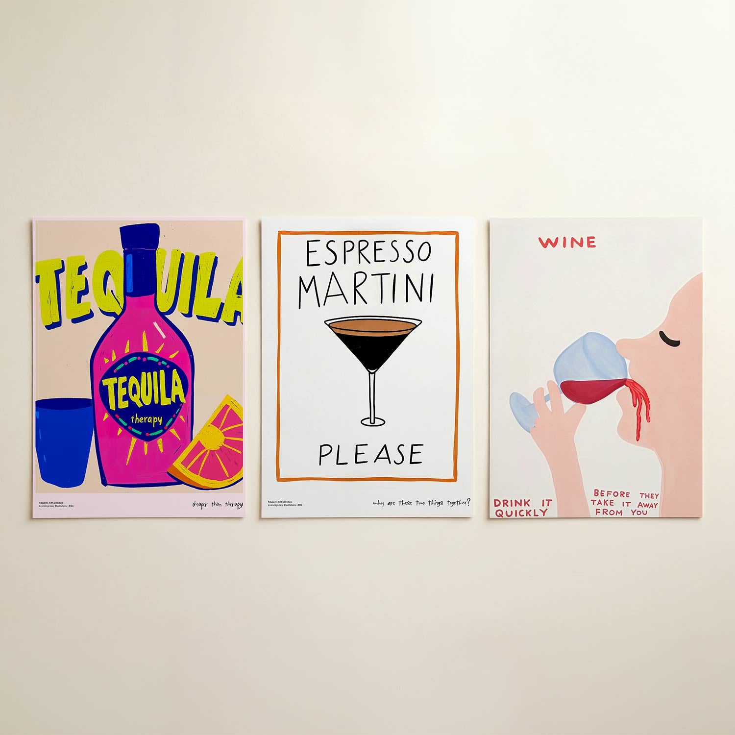 Kleurrijke flesvorm Posterset