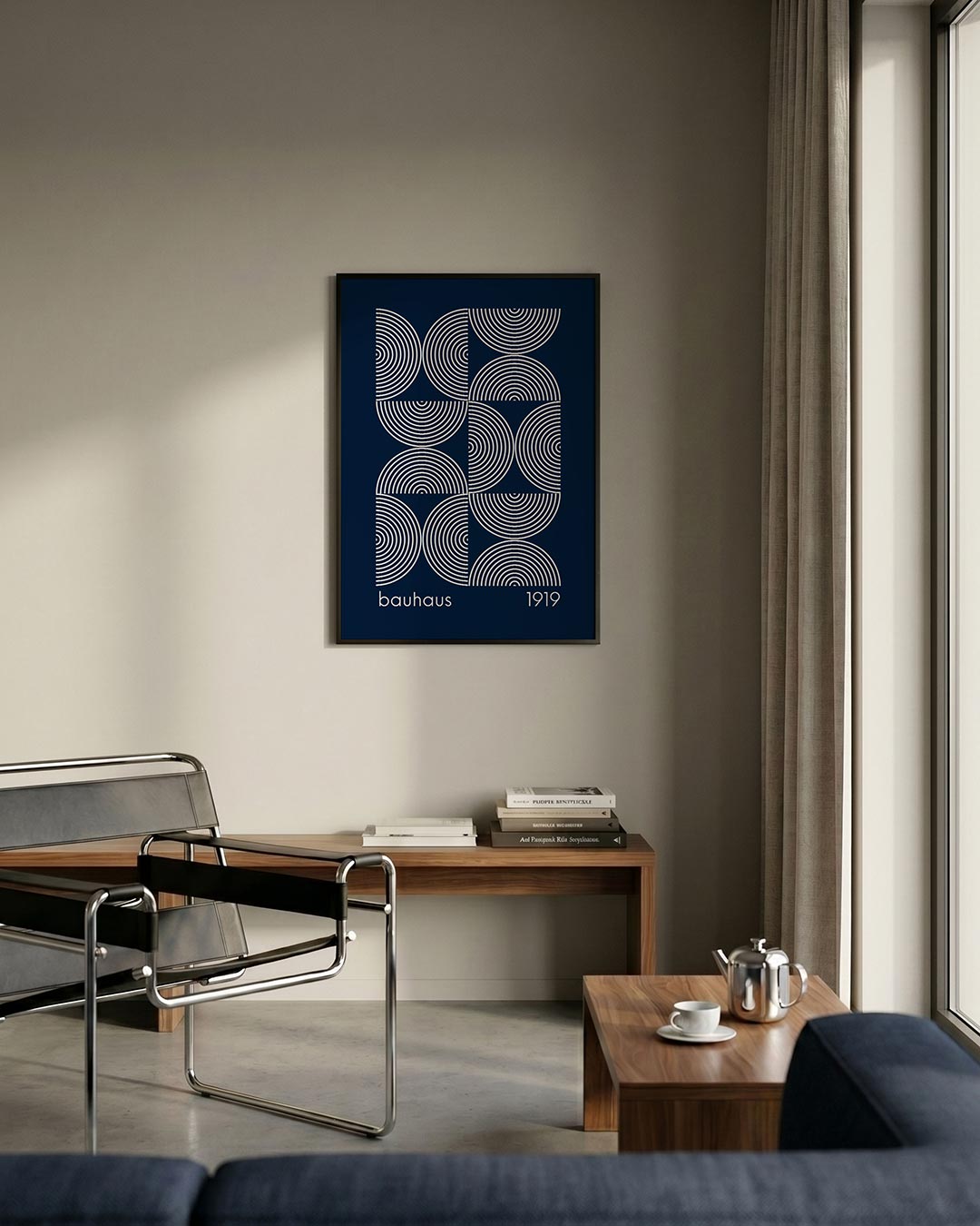 Cirkelpatroon en lijnen Poster