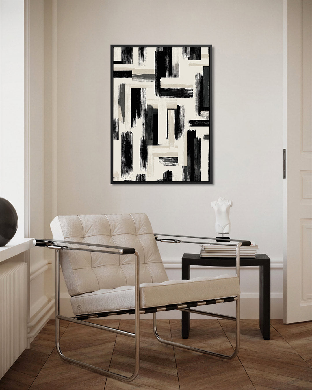 Grafische borstelvegen Kunstwerk
