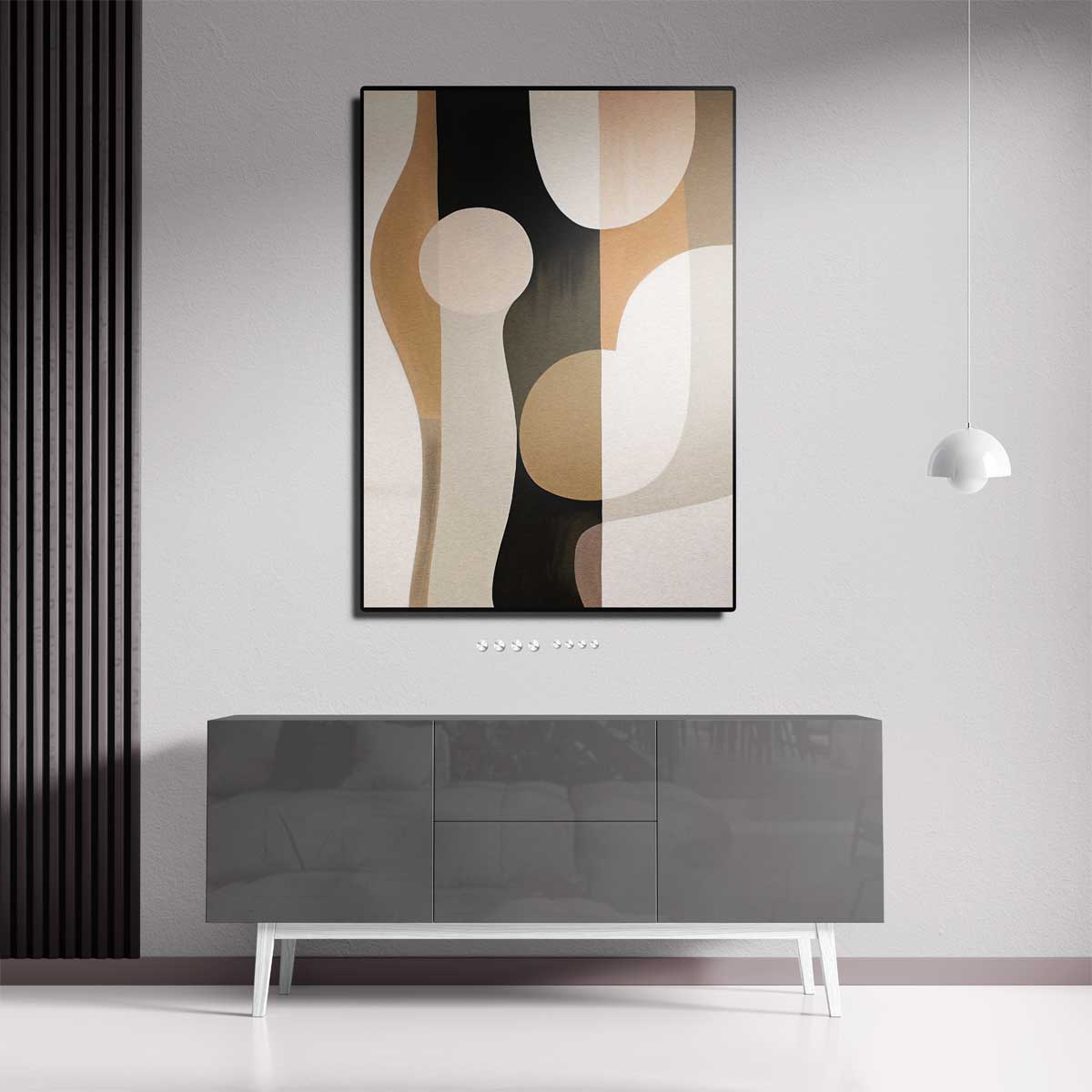Abstracte Elegantie in Aardetinten Kunstwerk-canvas-dibond-plexiglas-wanddecoratie-WallArtistic