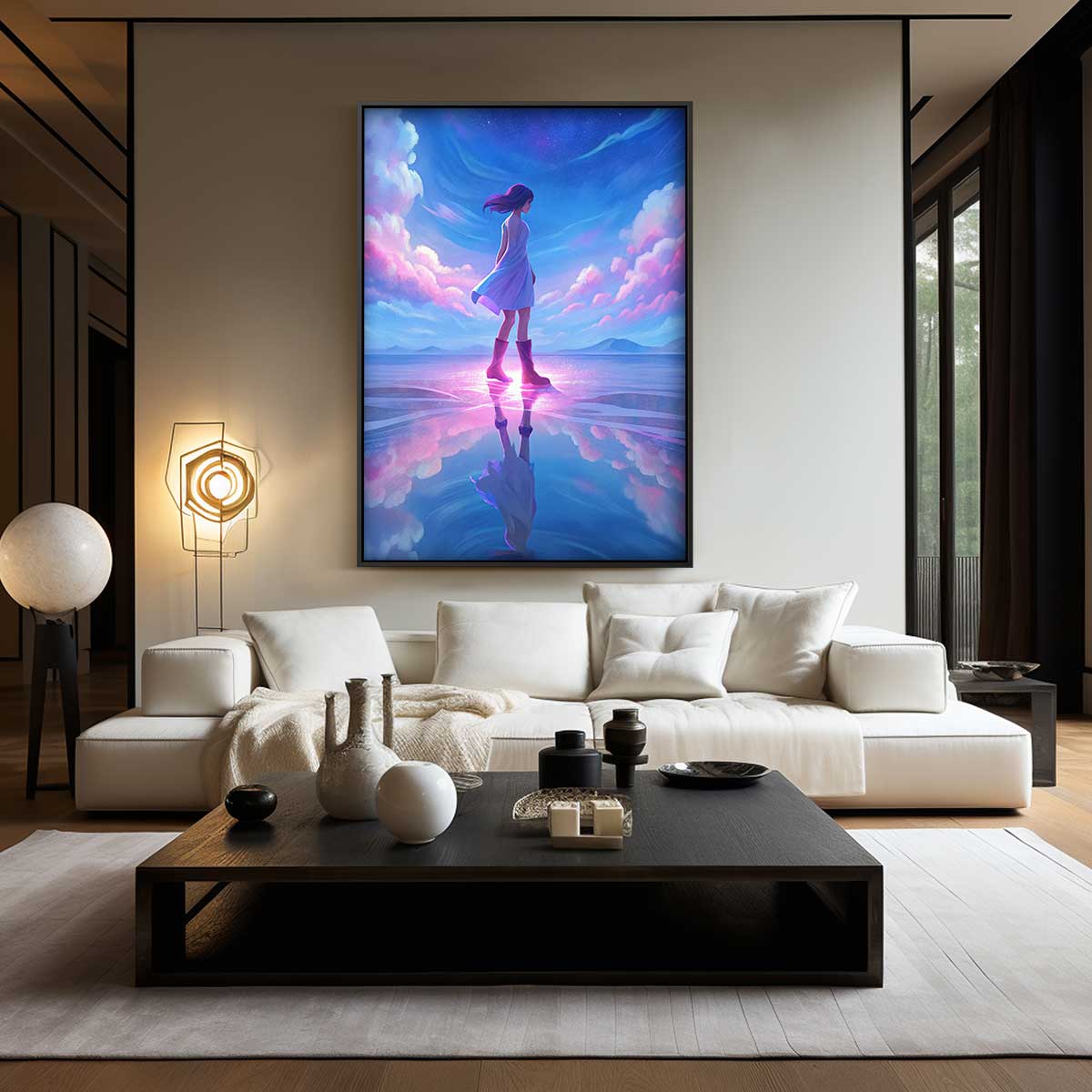 Dromerige Wandeling Onder de Sterren Kunstwerk-canvas-dibond-plexiglas-wanddecoratie-WallArtistic