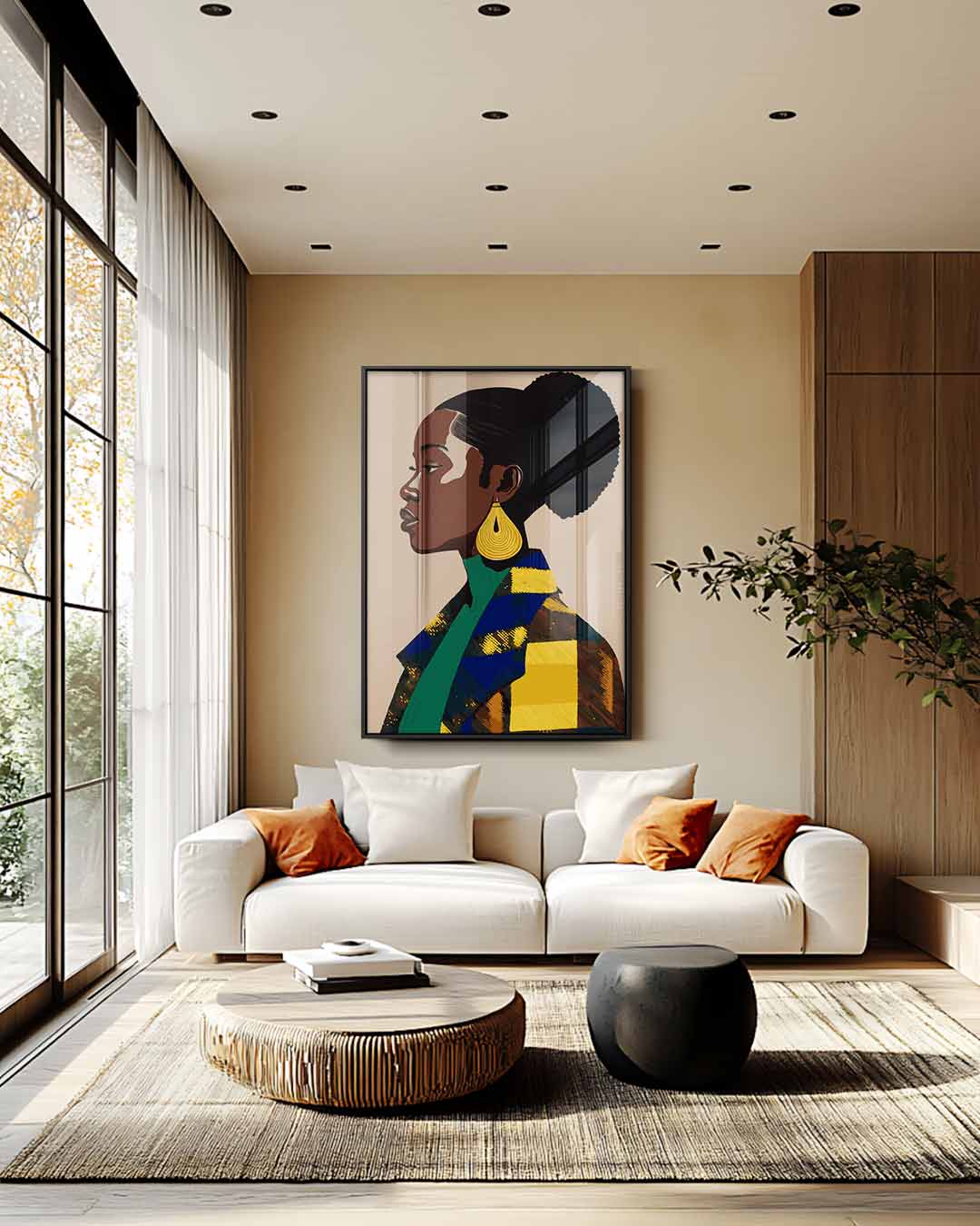 Stijlvolle Vrouwelijke Glans Kunstwerk-canvas-dibond-plexiglas-wanddecoratie-WallArtistic